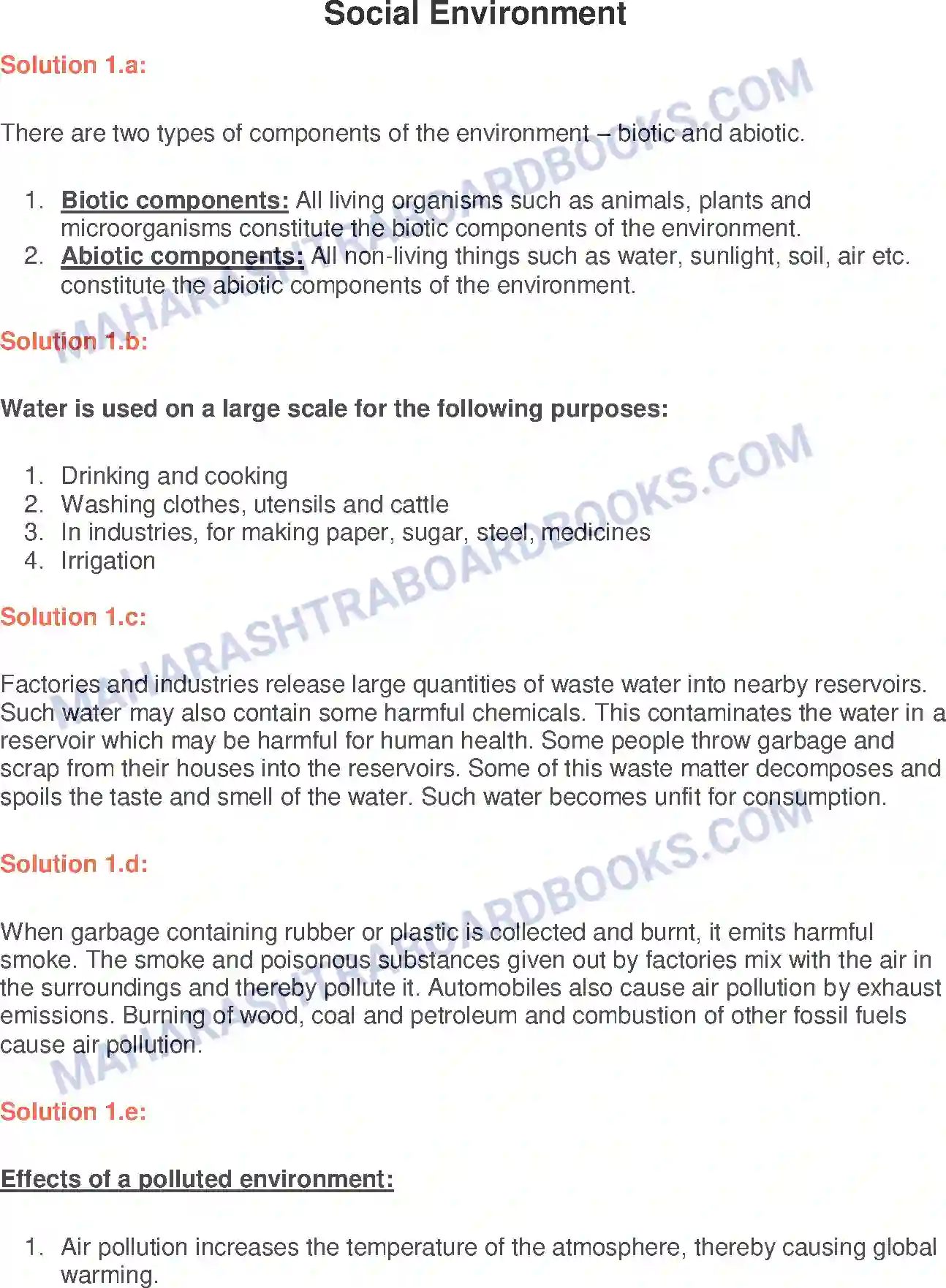 Maharashtra Board Solution Class-6 General+Science Social Environment Image 1