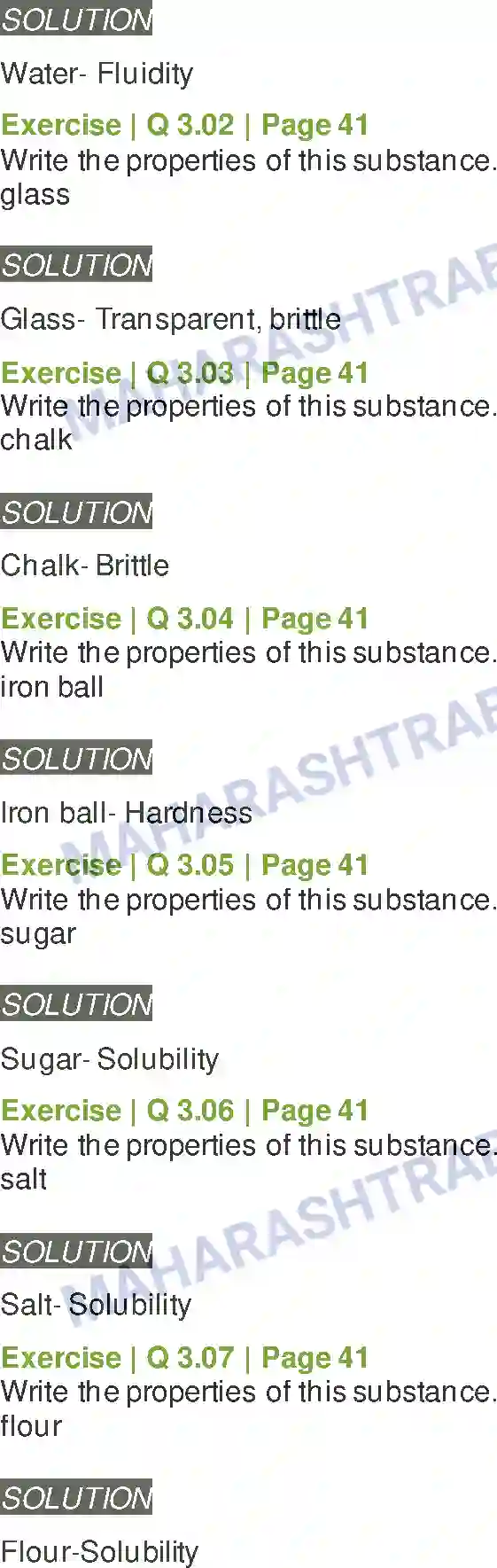 Maharashtra Board Solution Class-6 General+Science Substances in the Surroundings –Their States & Properties Image 2