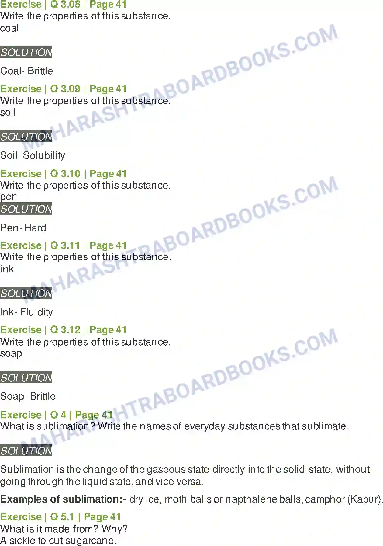 Maharashtra Board Solution Class-6 General+Science Substances in the Surroundings –Their States & Properties Image 3