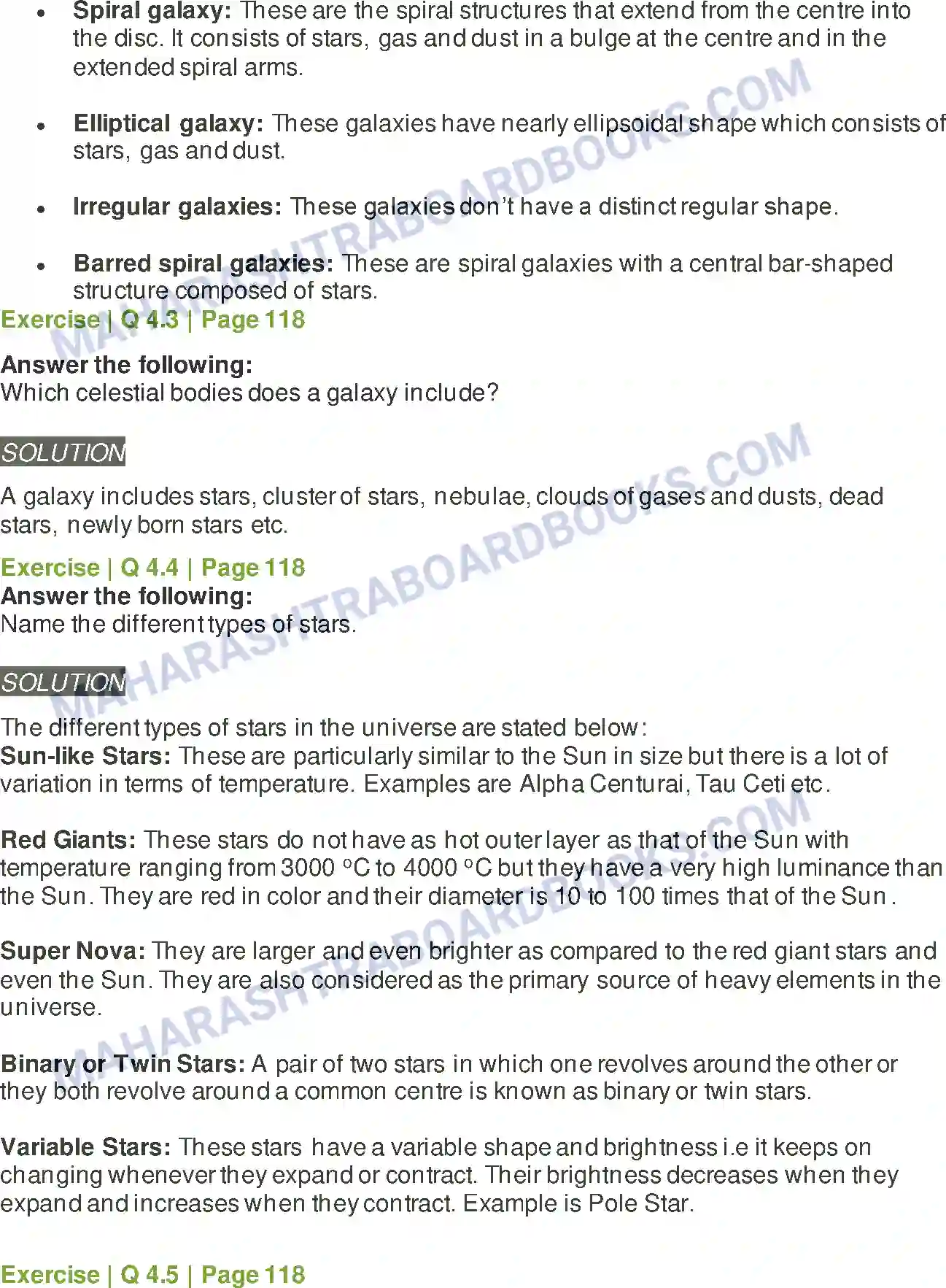 Maharashtra Board Solution Class-6 General+Science The Universe Image 4