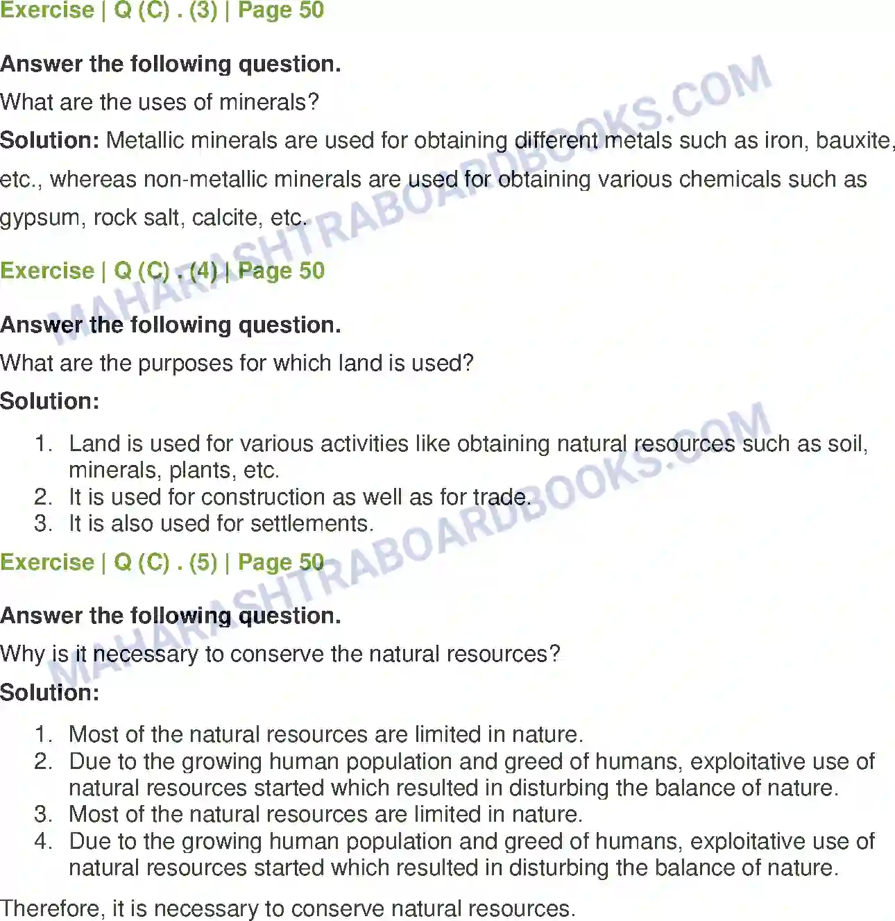 Maharashtra Board Solution Class-6 Geography Natural Resources Image 3