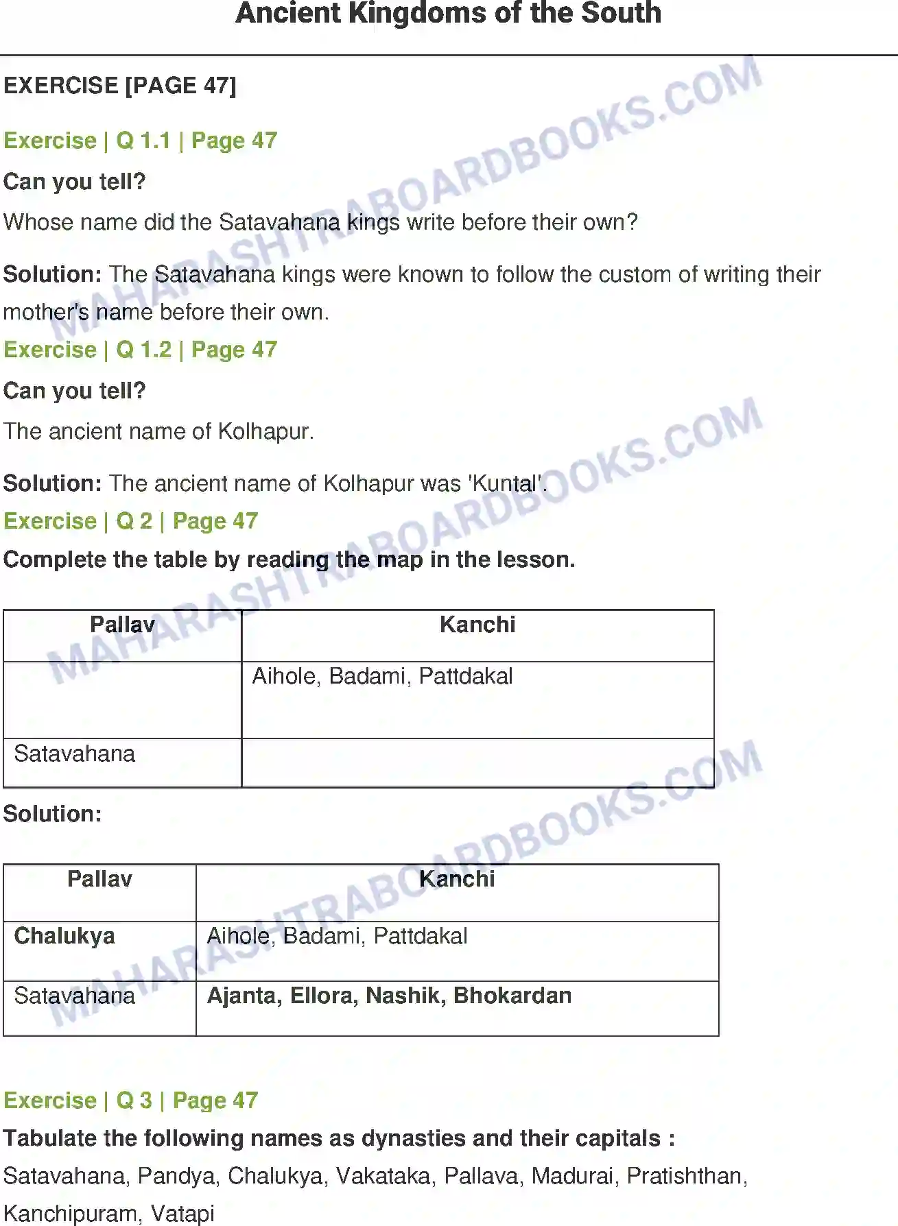 Maharashtra Board Solution Class-6 History+and+Civics 0 Ancient Kingdoms of the South Image 1