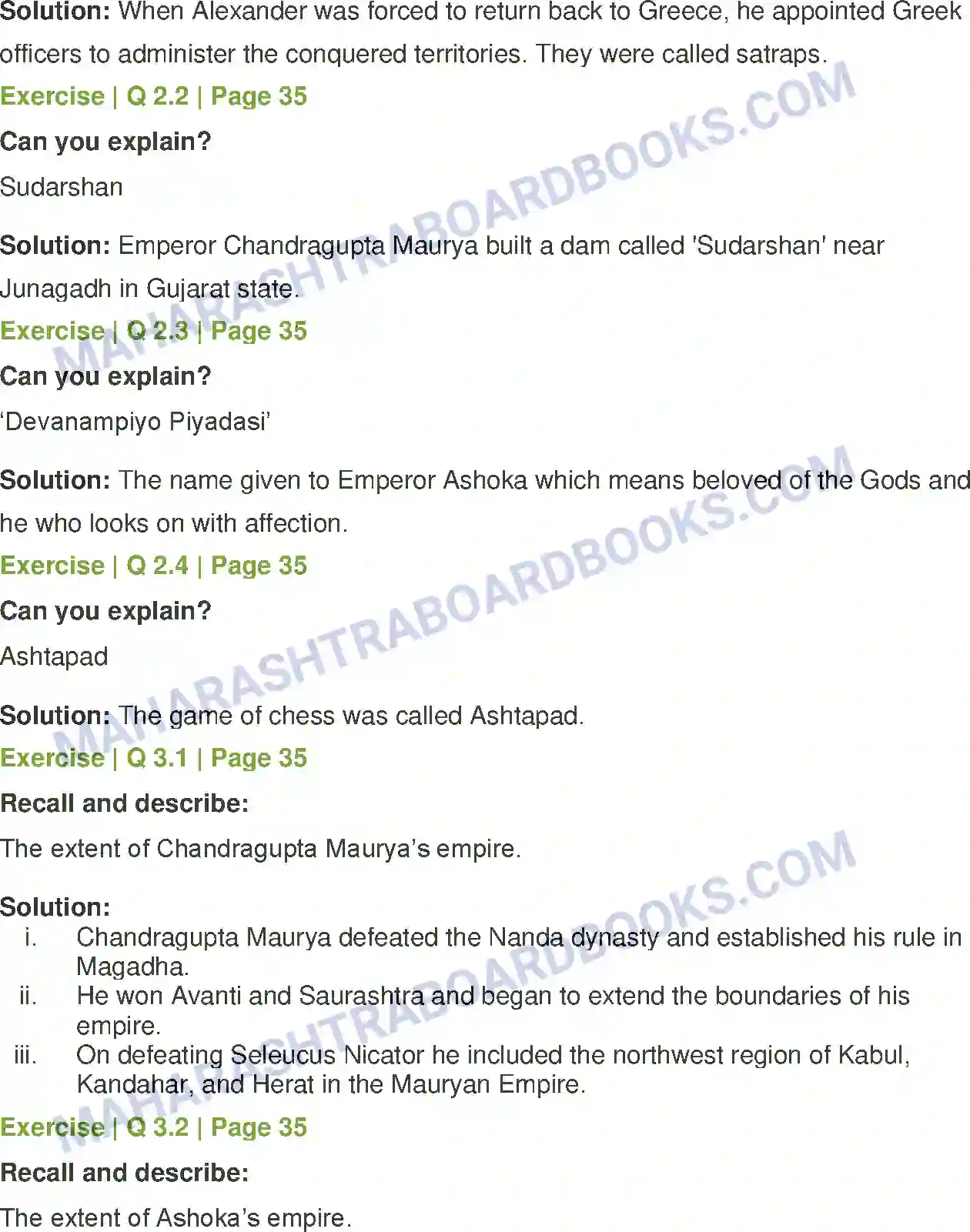 Maharashtra Board Solution Class-6 History+and+Civics 0 India During the Maurya Period Image 2