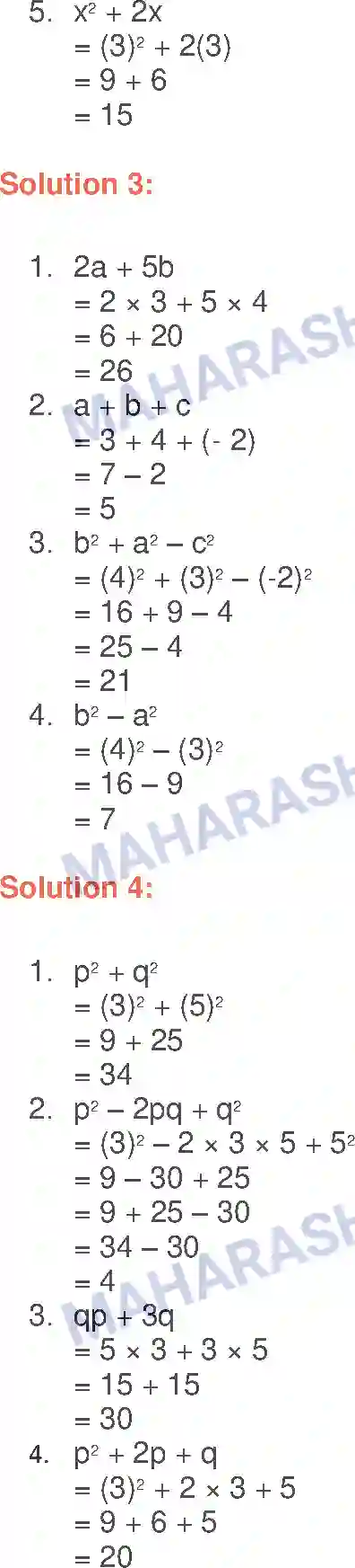 Maharashtra Board Solution Class-6 Mathematics Algebraic Expressions Image 3