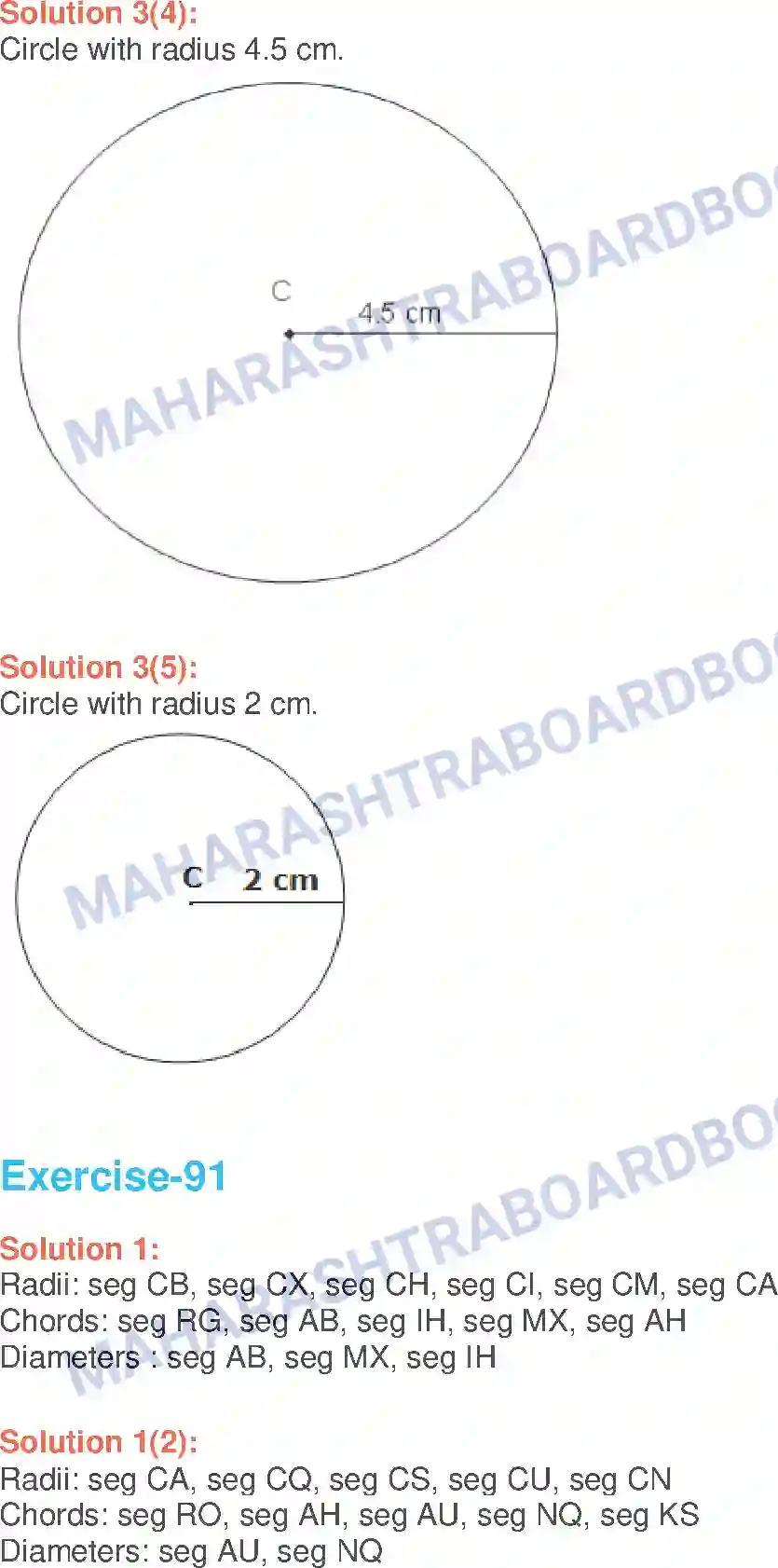 Maharashtra Board Solution Class-6 Mathematics Circle Image 3