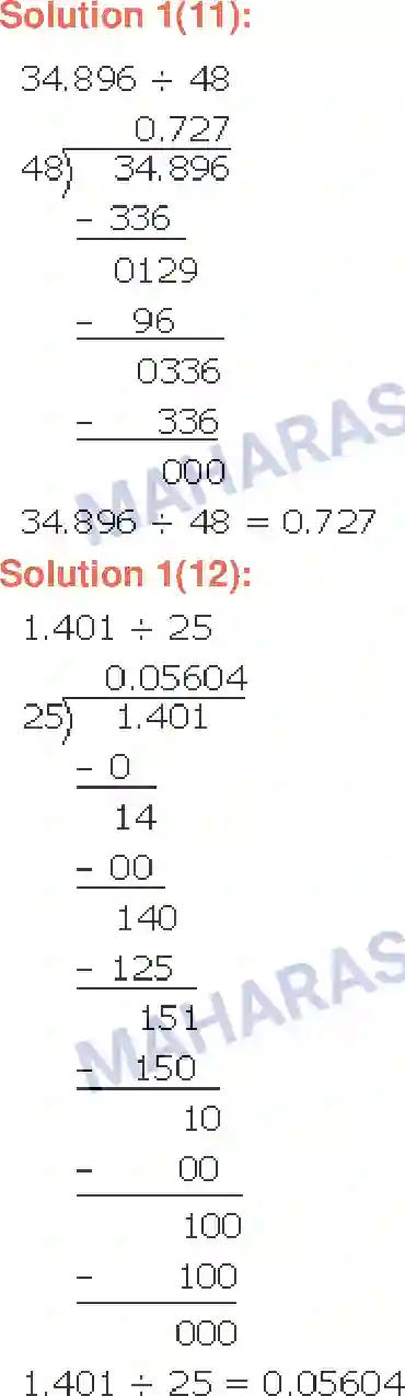 Maharashtra Board Solution Class-6 Mathematics Decimal Fractions-Division Image 8