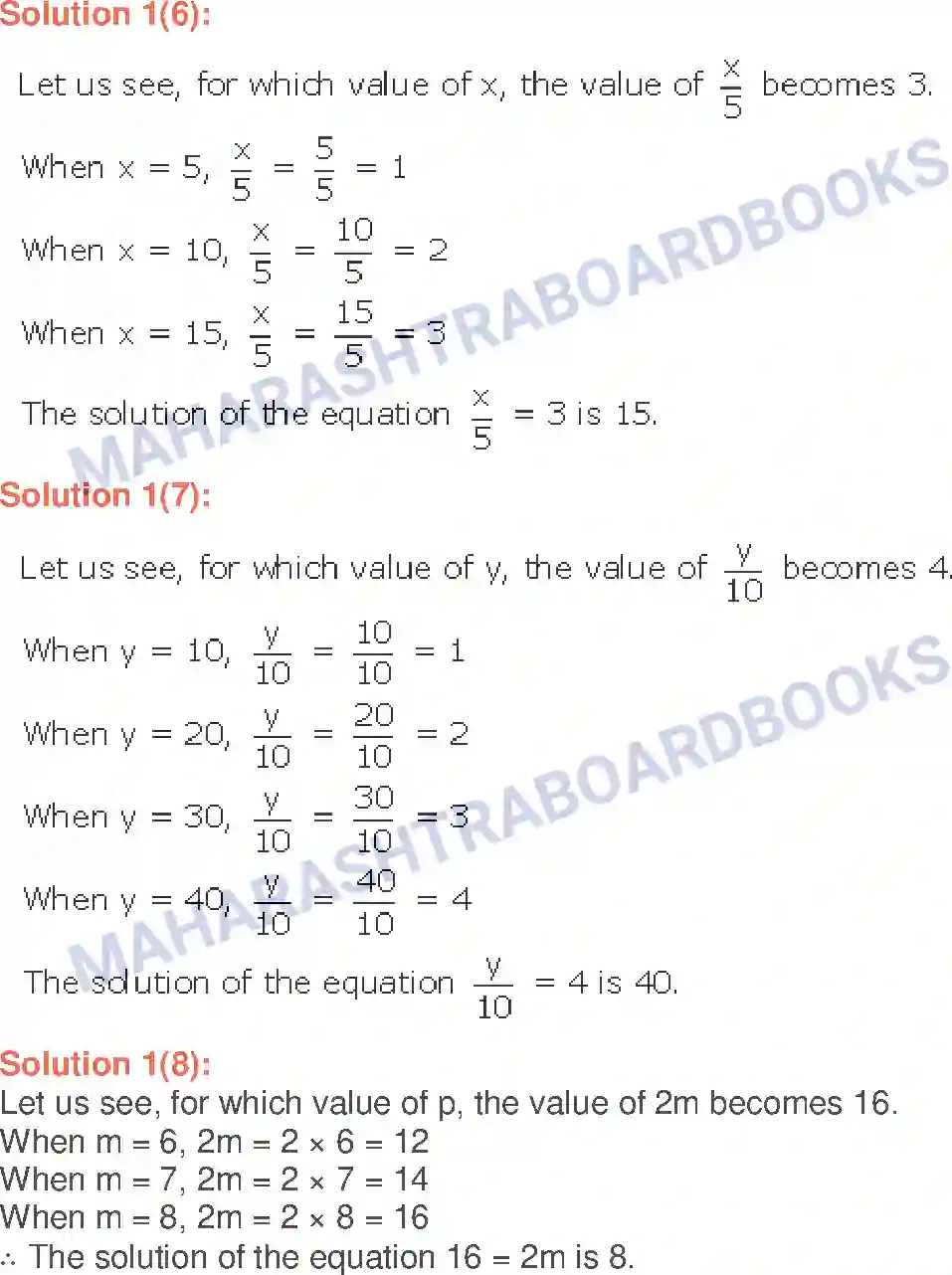 Maharashtra Board Solution Class-6 Mathematics Equations with One Variable Image 5