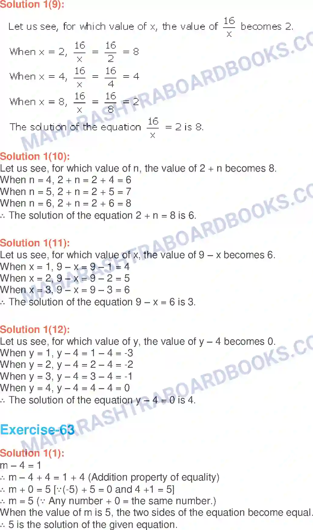 Maharashtra Board Solution Class-6 Mathematics Equations with One Variable Image 6