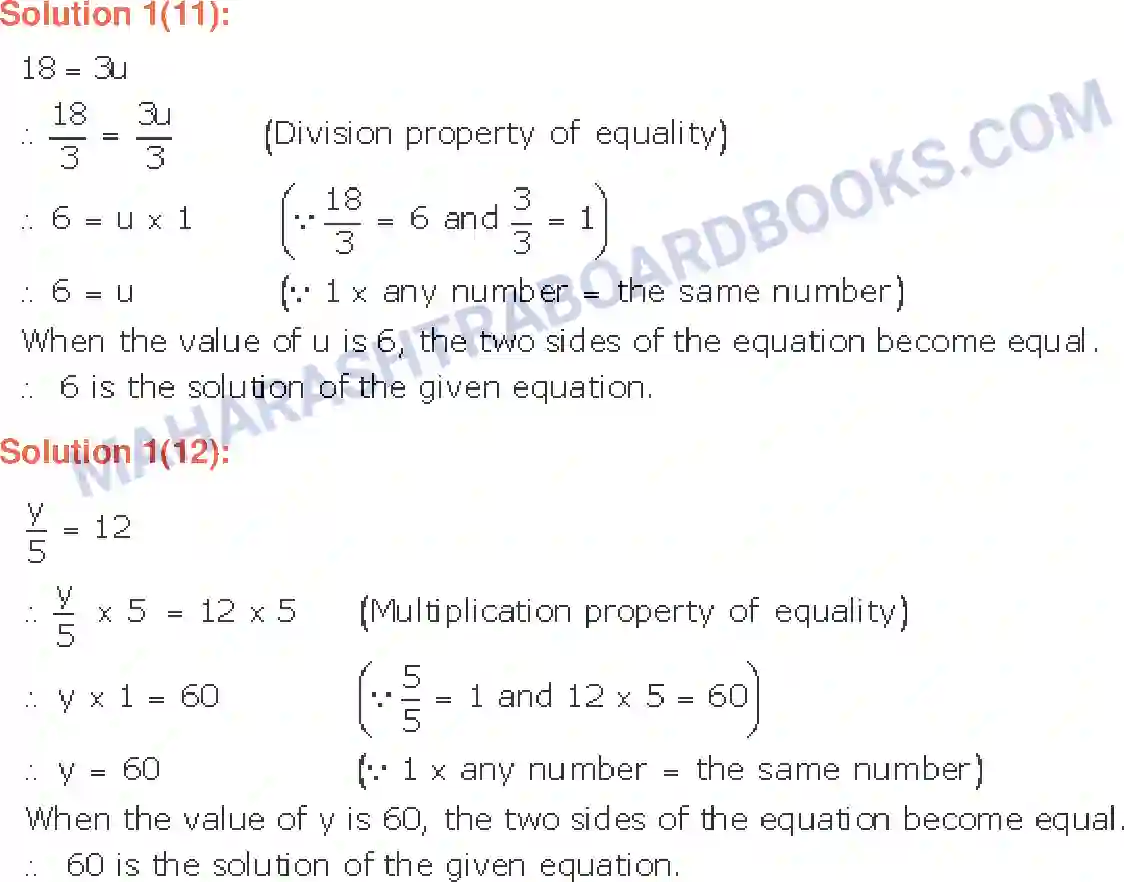 Maharashtra Board Solution Class-6 Mathematics Equations with One Variable Image 9