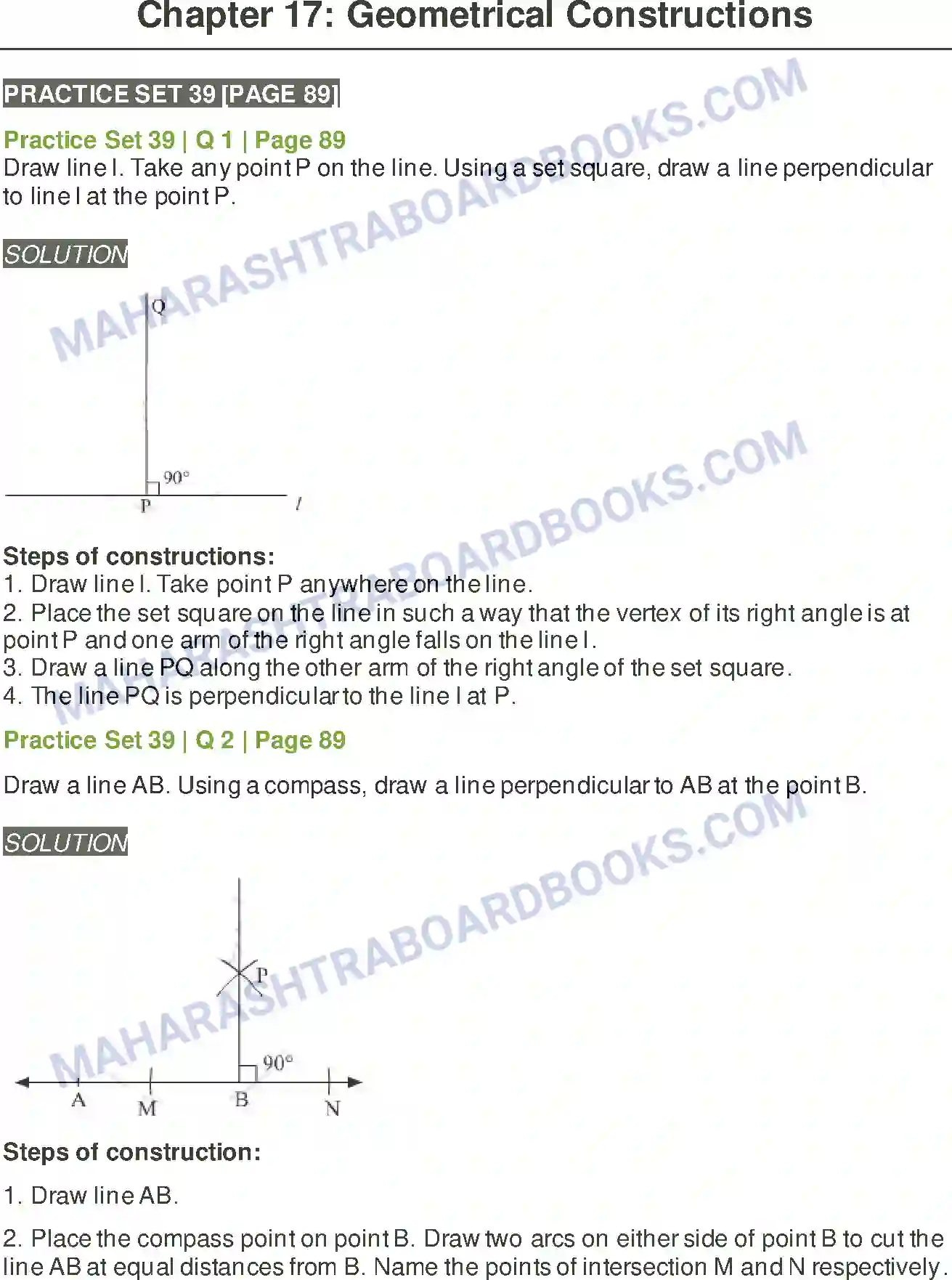 Maharashtra Board Solution Class-6 Mathematics Geometrical Constructions Image 1