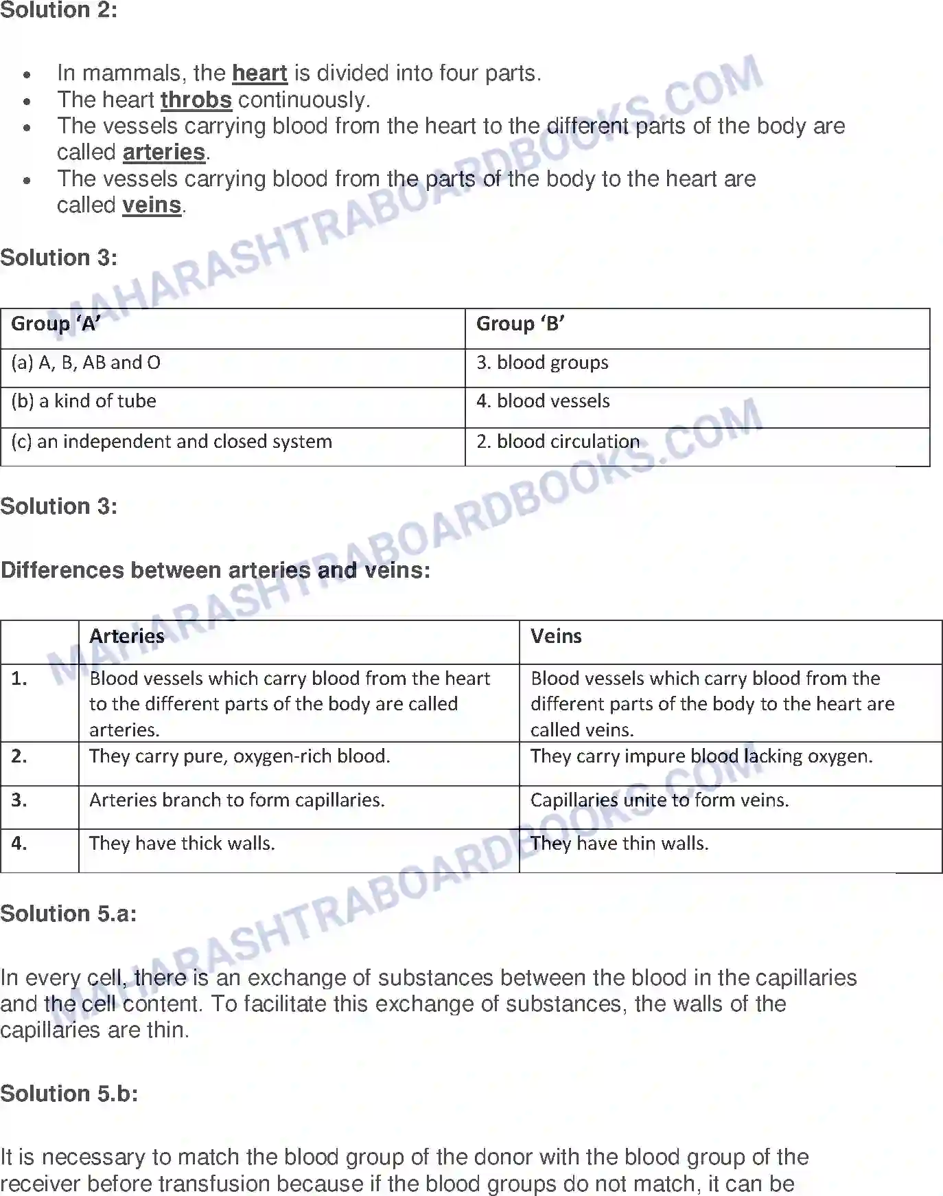 Maharashtra Board Solution Class-7 General+Science Circulation of Blood Image 2