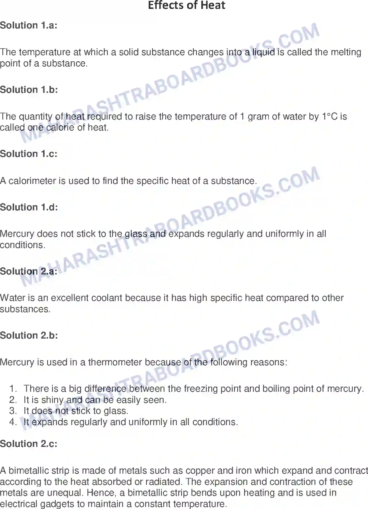 Maharashtra Board Solution Class-7 General+Science Effects of Heat Image 1