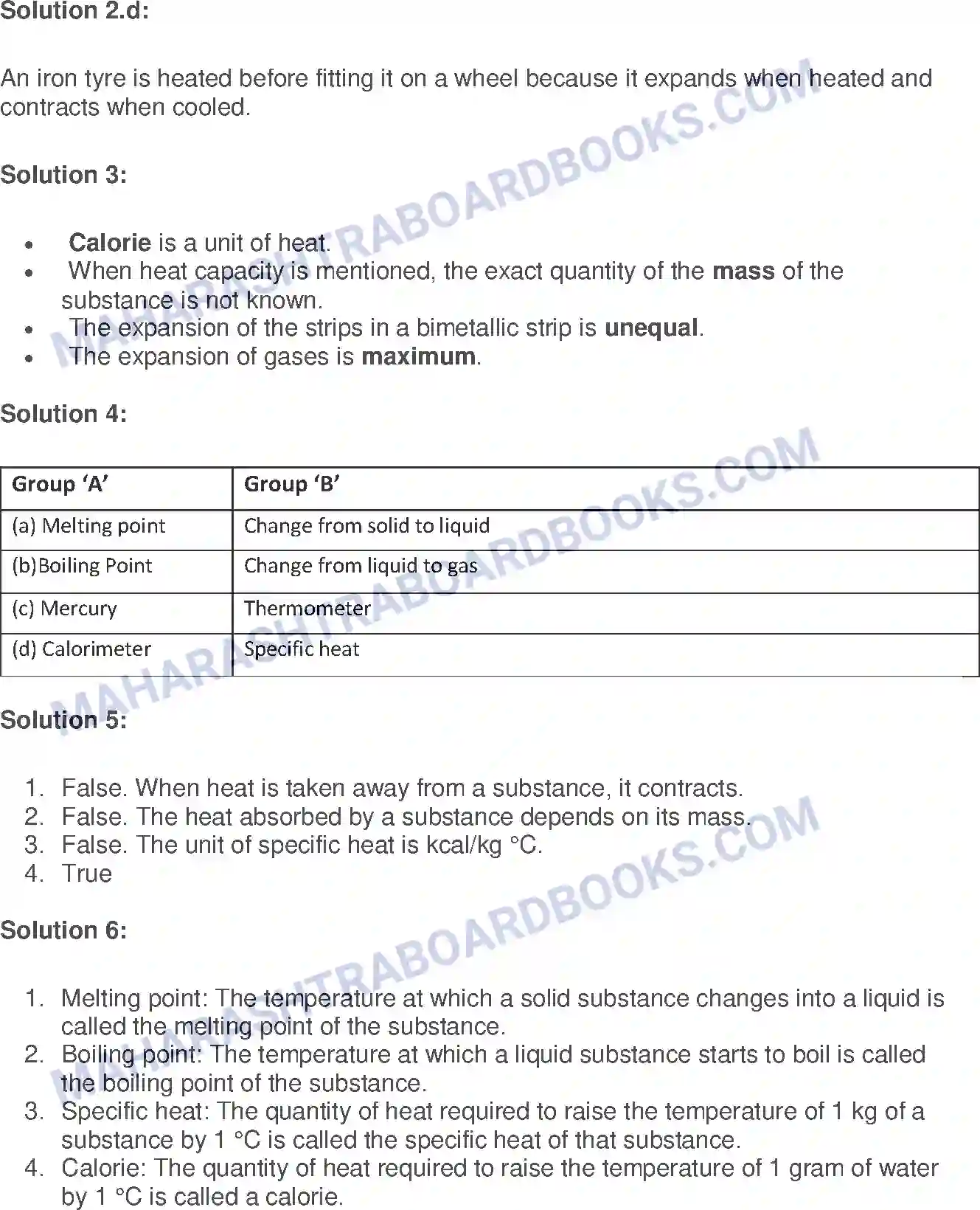 Maharashtra Board Solution Class-7 General+Science Effects of Heat Image 2