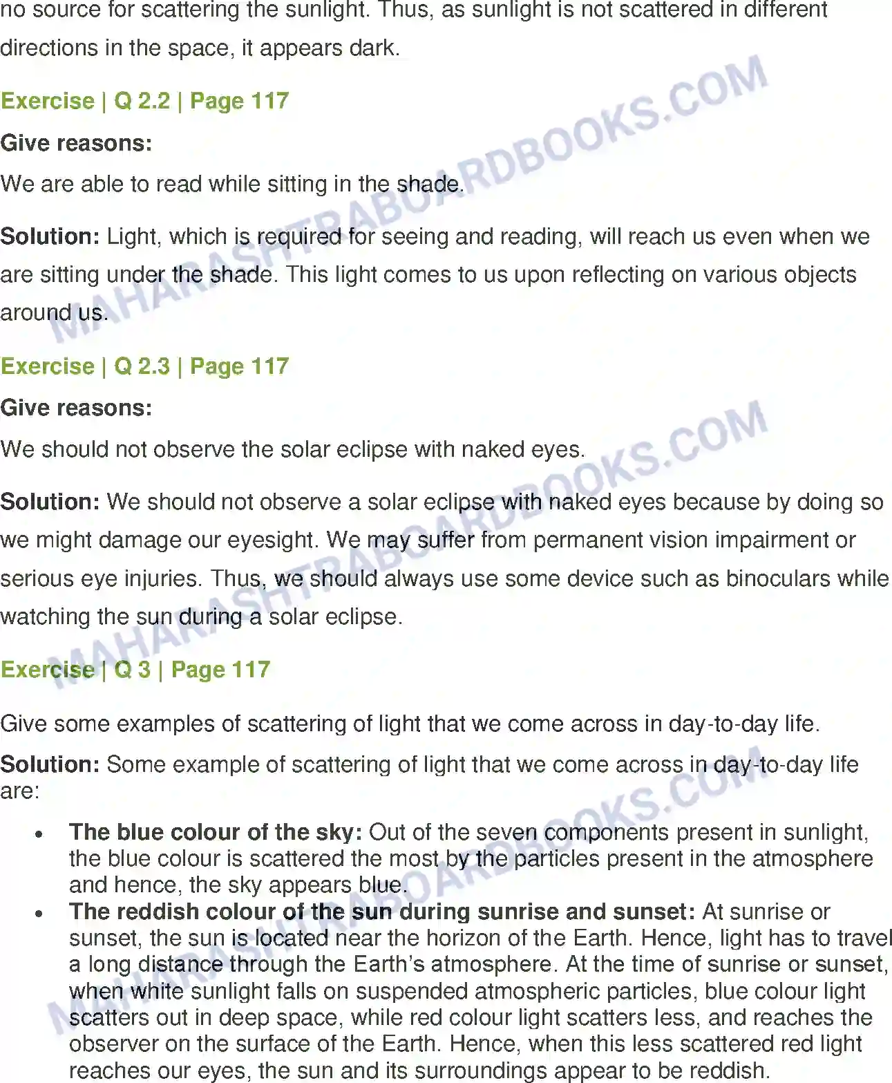 Maharashtra Board Solution Class-7 General+Science Effects of Light Image 2