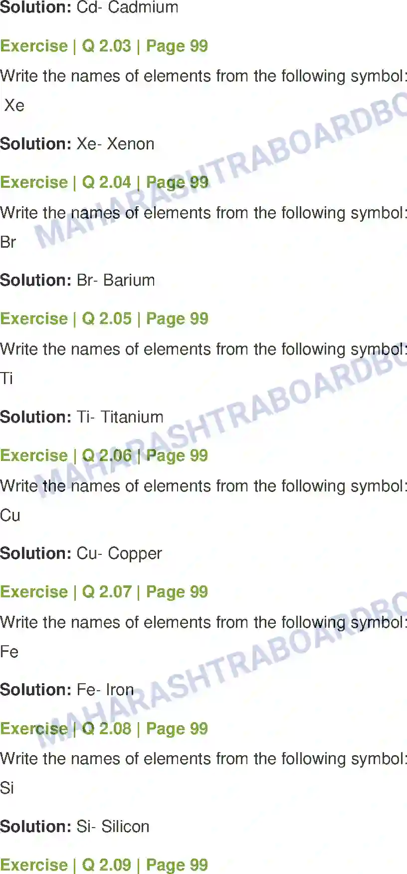 Maharashtra Board Solution Class-7 General+Science Elements, Compounds and Mixtures Image 2