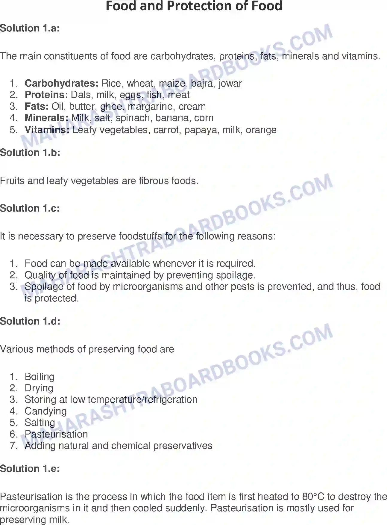 Maharashtra Board Solution Class-7 General+Science Food and Protection of Food Image 1