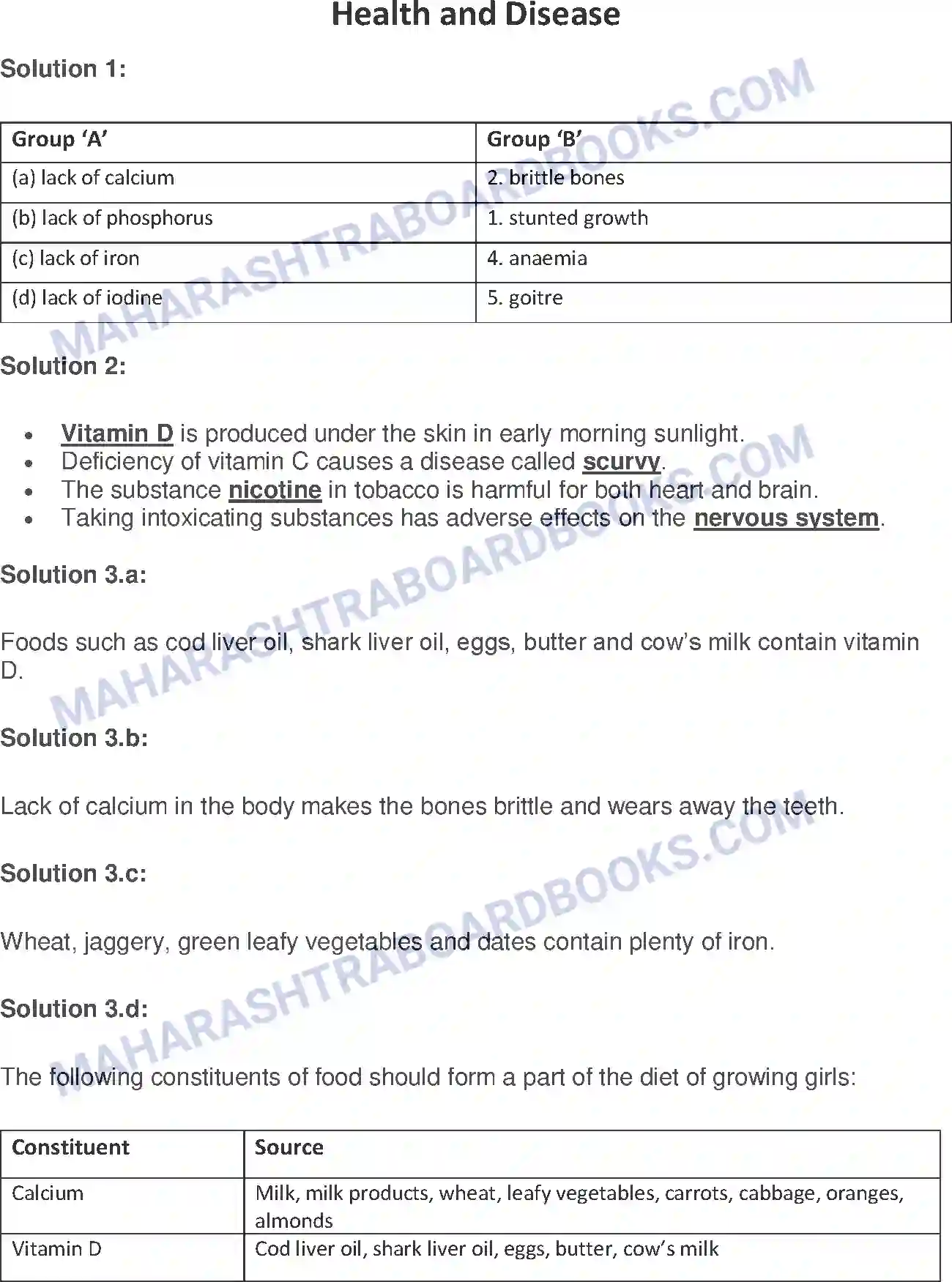 Maharashtra Board Solution Class-7 General+Science Health and Disease Image 1