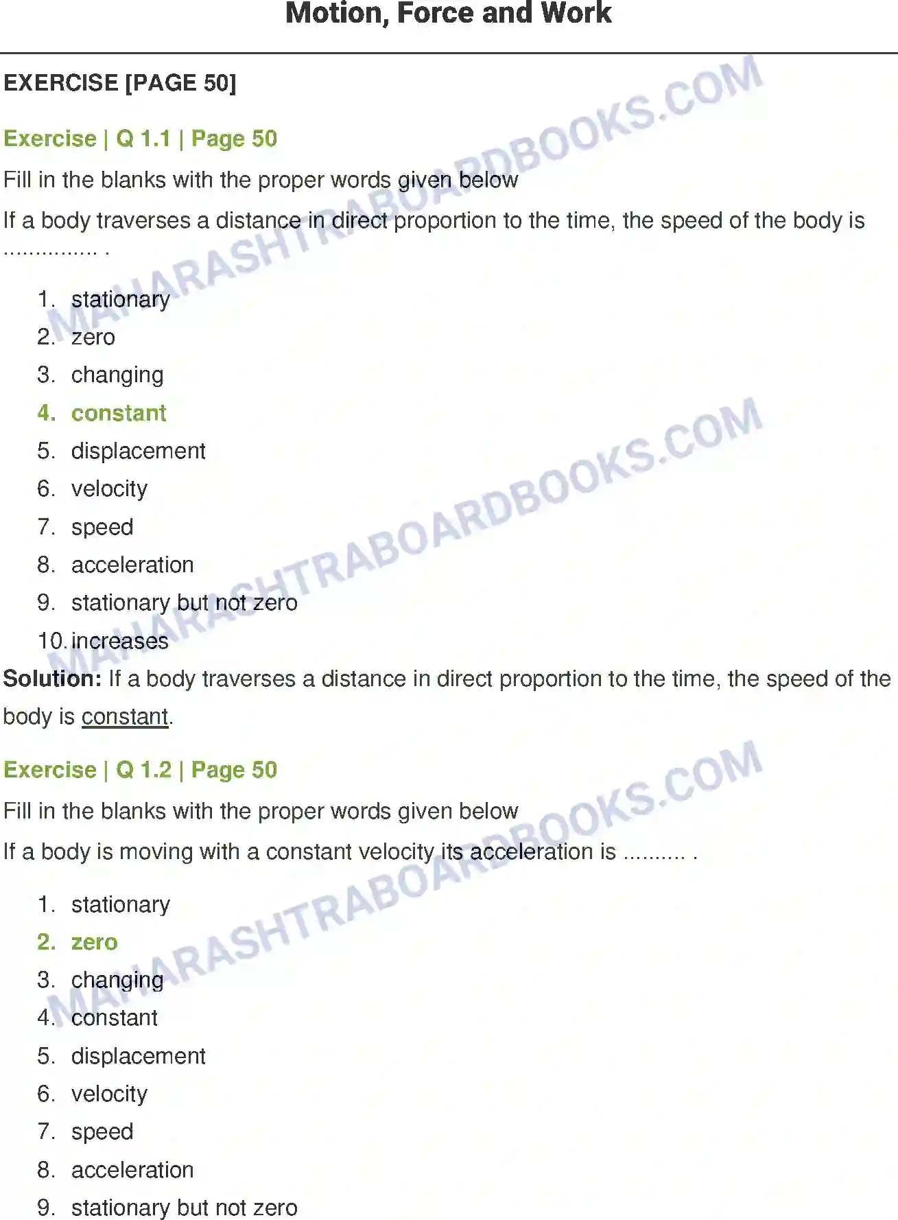 Maharashtra Board Solution Class-7 General+Science Motion, Force and Work Image 1