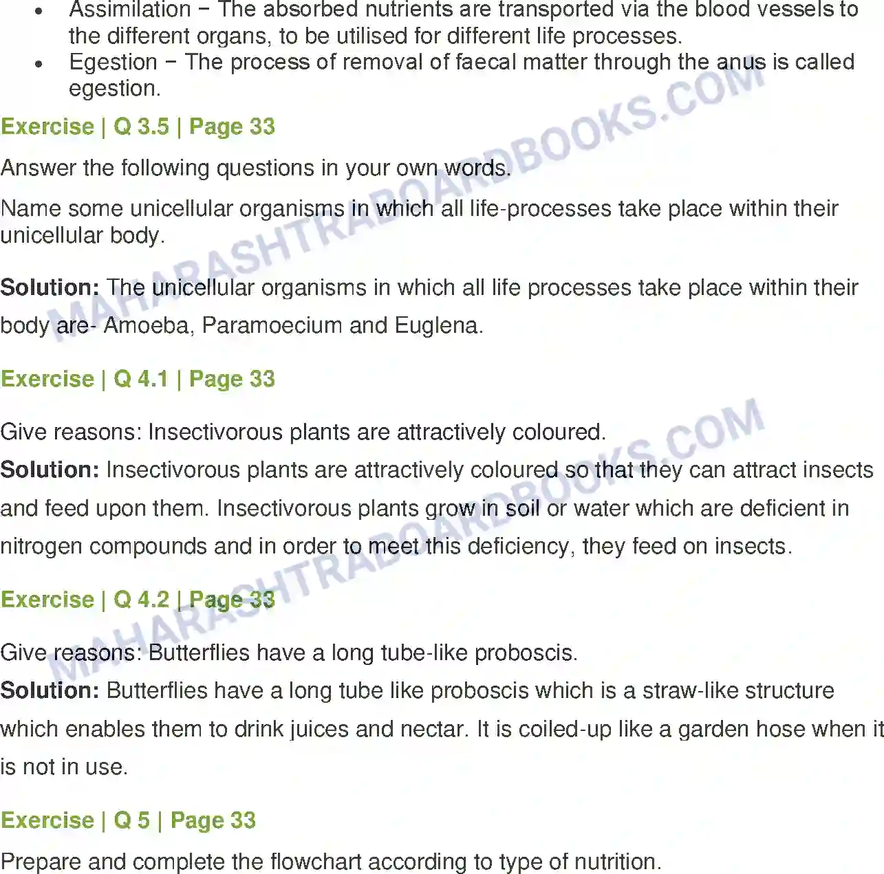 Maharashtra Board Solution Class-7 General Science Nutrition in Living Organisms Image 7