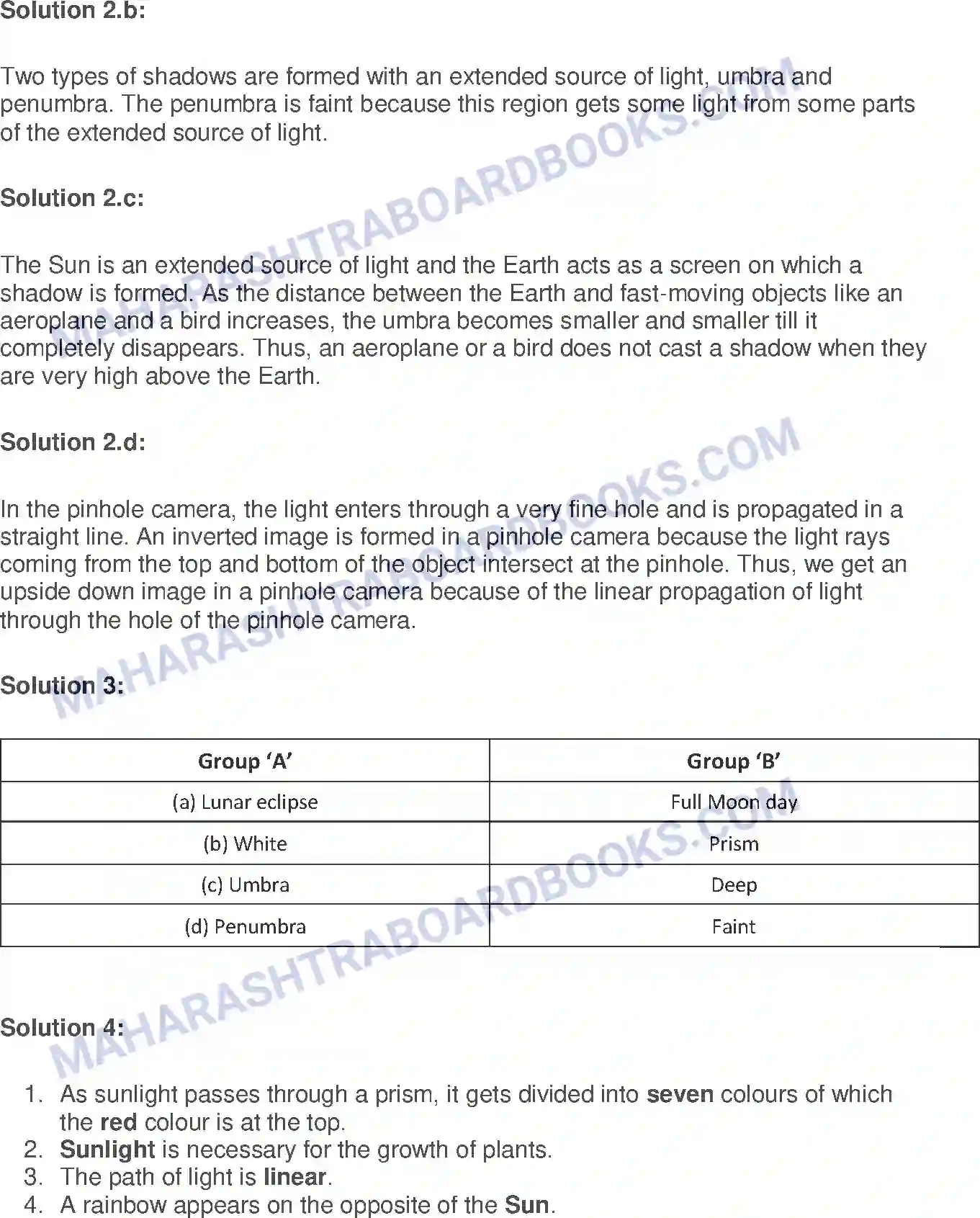 Maharashtra Board Solution Class-7 General+Science Propagation of Light Image 2