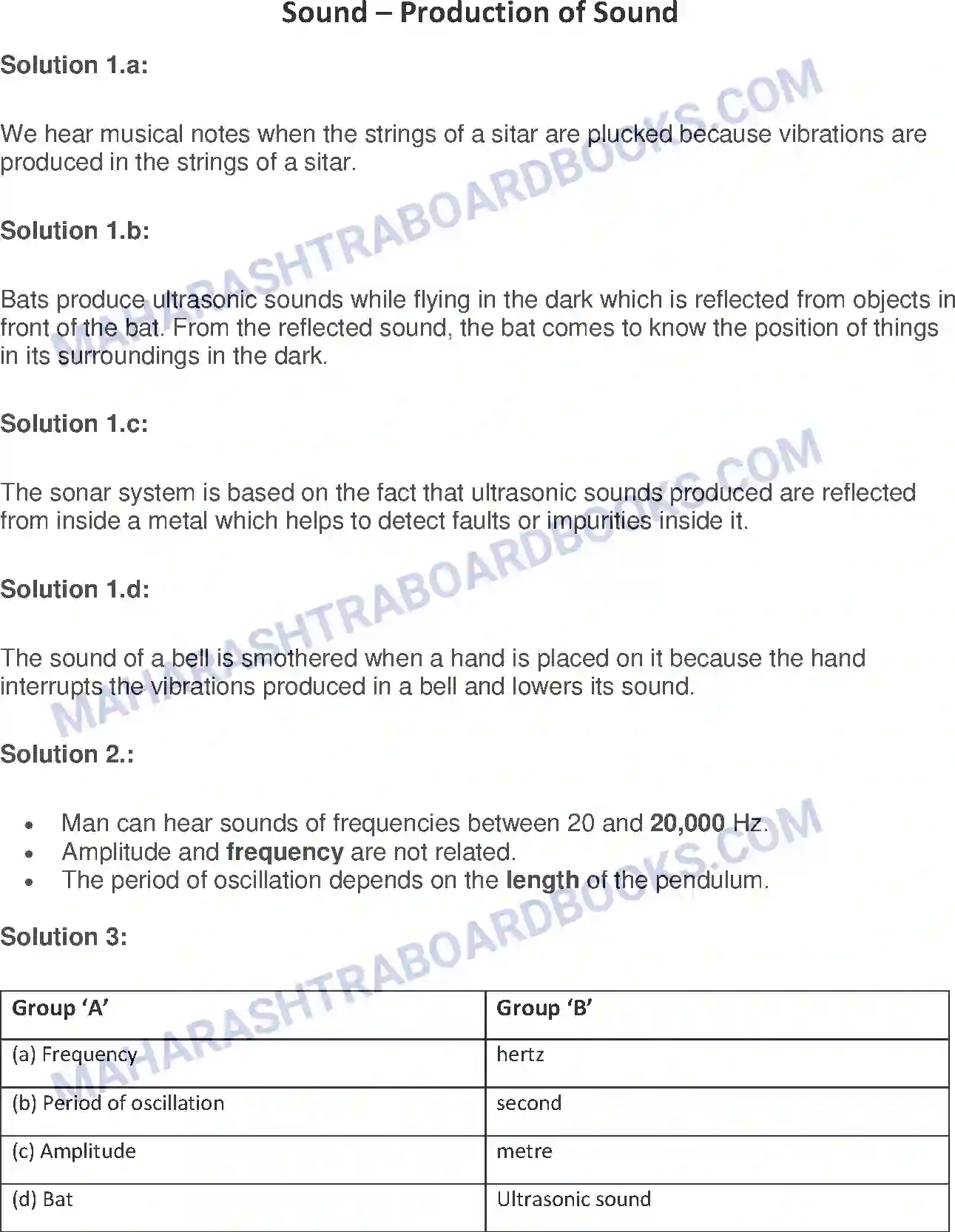 Maharashtra Board Solution Class-7 General+Science Sound - Production of Sound Image 1