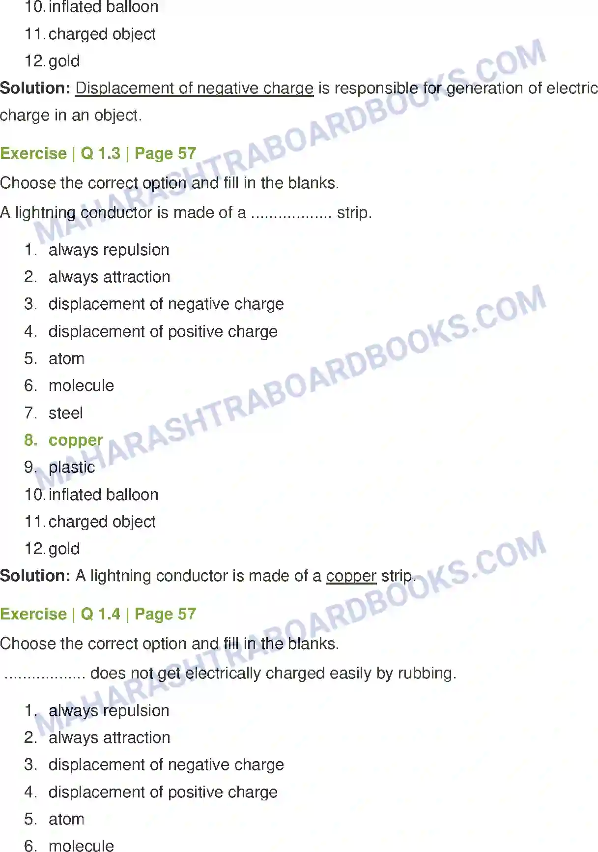 Maharashtra Board Solution Class-7 General+Science Static Electricity Image 2