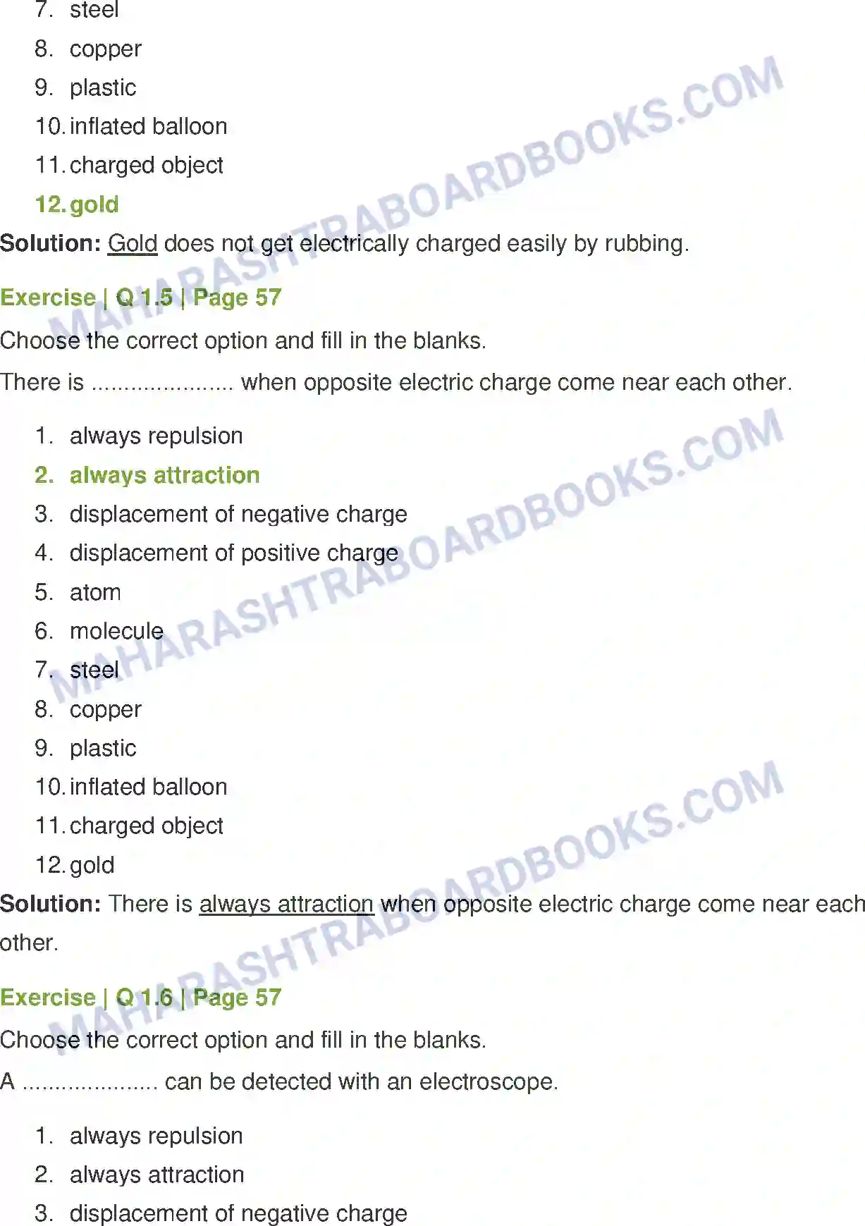Maharashtra Board Solution Class-7 General+Science Static Electricity Image 3