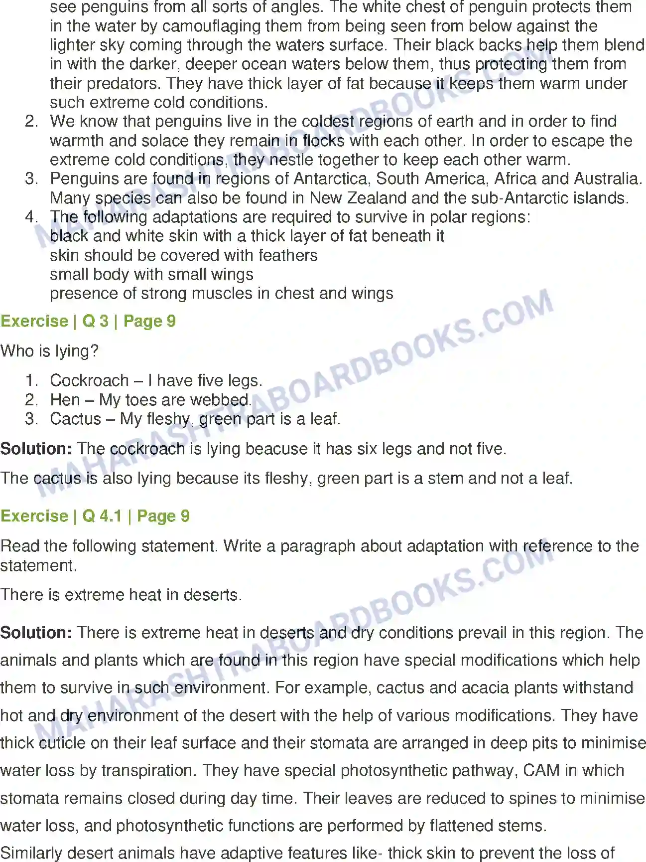 Maharashtra Board Solution Class-7 General+Science The Living World Adaptations & Classification Image 2