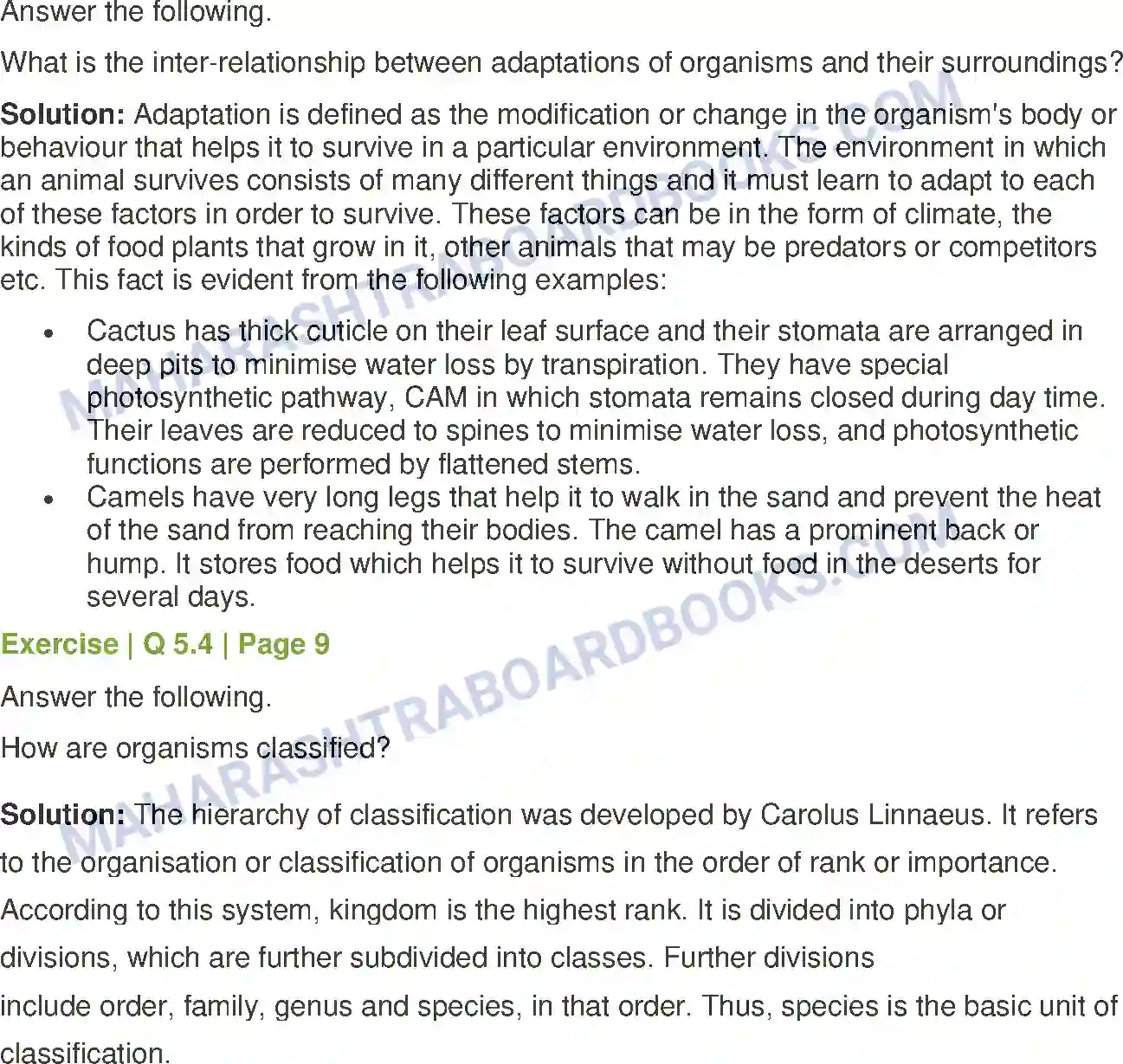 Maharashtra Board Solution Class-7 General+Science The Living World Adaptations & Classification Image 5