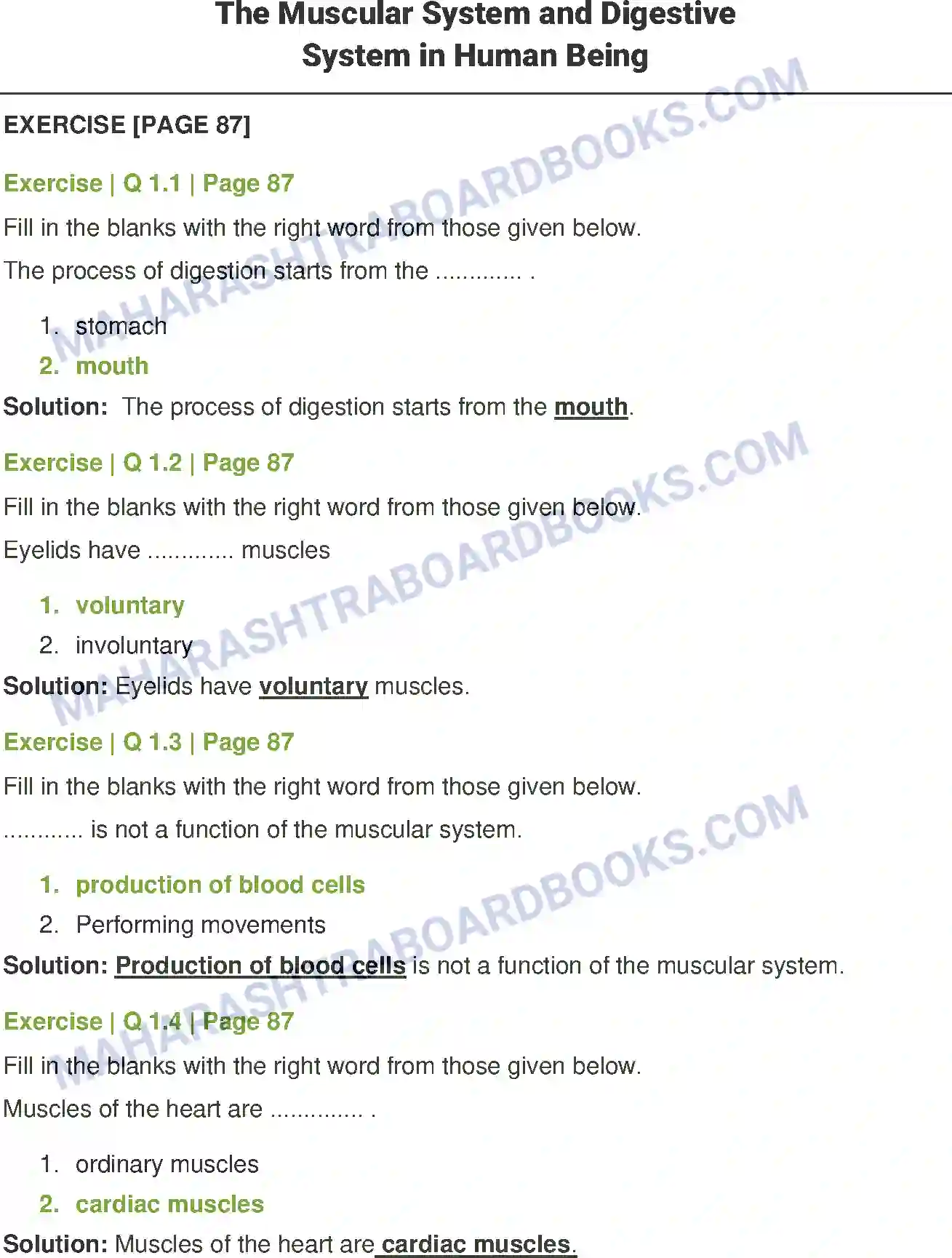 Maharashtra Board Solution Class-7 General+Science The Muscular System & Digestive System in Human Beings Image 1