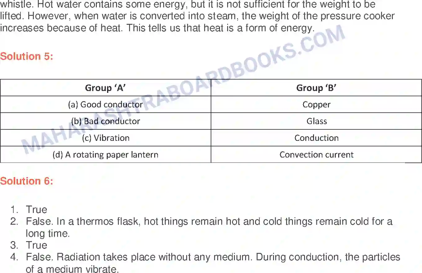 Maharashtra Board Solution Class-7 General+Science Transmission of Heat Image 2