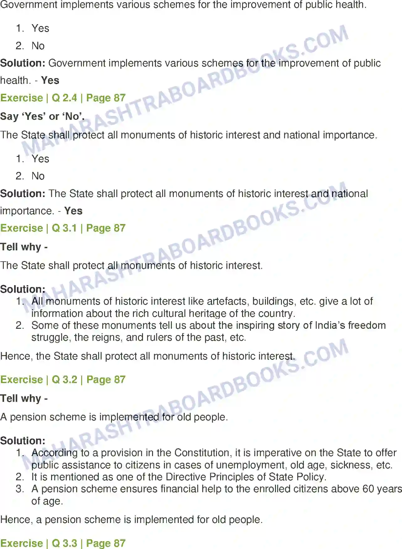 Maharashtra Board Solution Class-7 History+and+Civics 0 Directive Principles of State Policy and Fundamental Duties Image 2