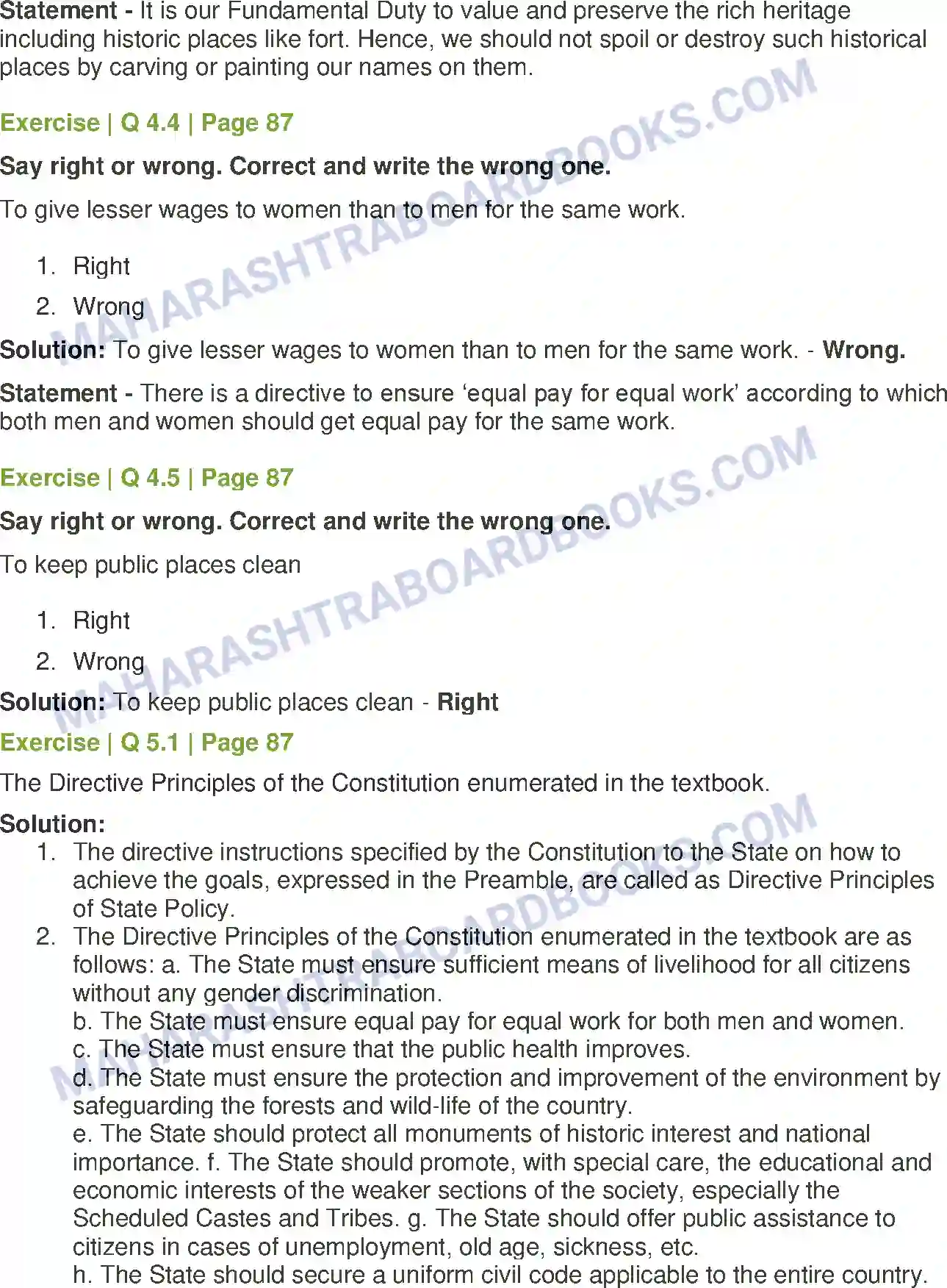 Maharashtra Board Solution Class-7 History+and+Civics 0 Directive Principles of State Policy and Fundamental Duties Image 4