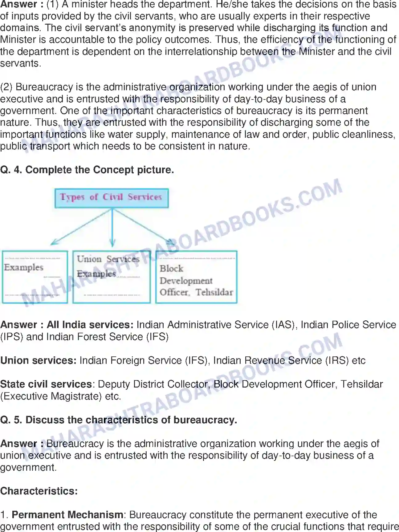 Maharashtra Board Solution Class-8 Civics+-+English+Medium Bureaucracy Image 2
