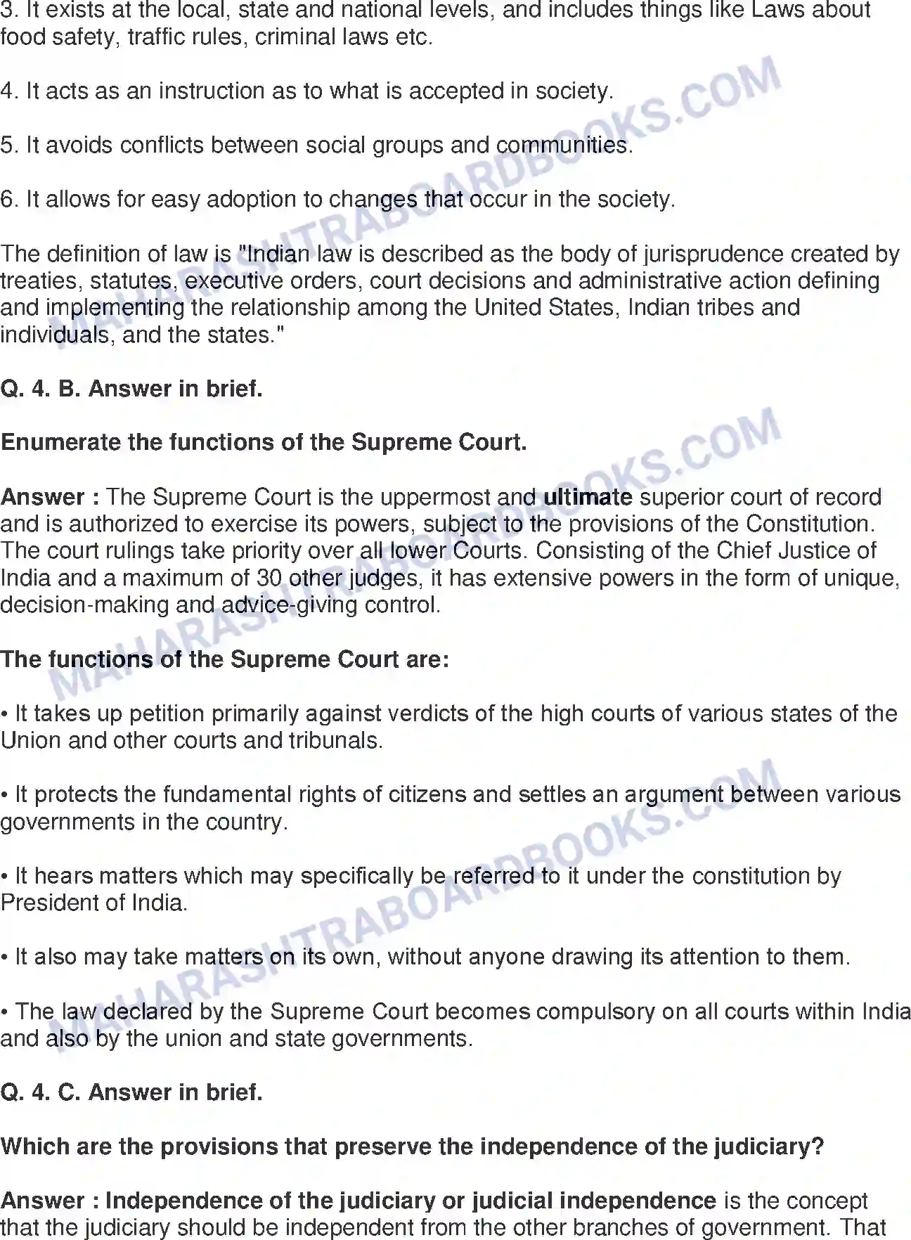 Maharashtra Board Solution Class-8 Civics+-+English+Medium The Indian Judicial System Image 5