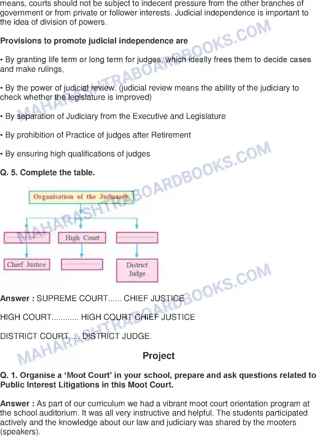 Maharashtra Board Solution Class-8 Civics+-+English+Medium The Indian Judicial System Image 6