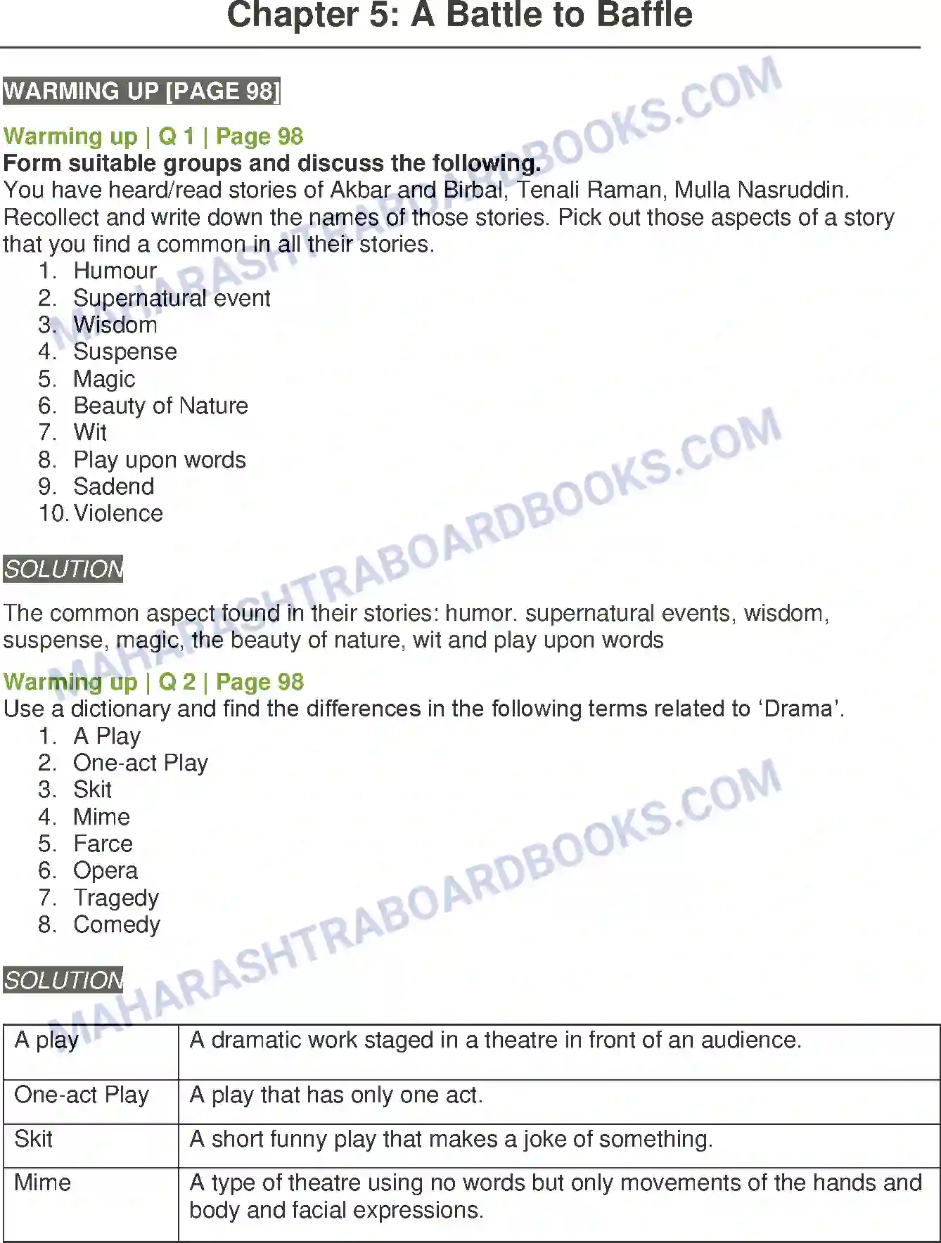 Maharashtra Board Solution Class-8 English A Battle to Baffle Image 1