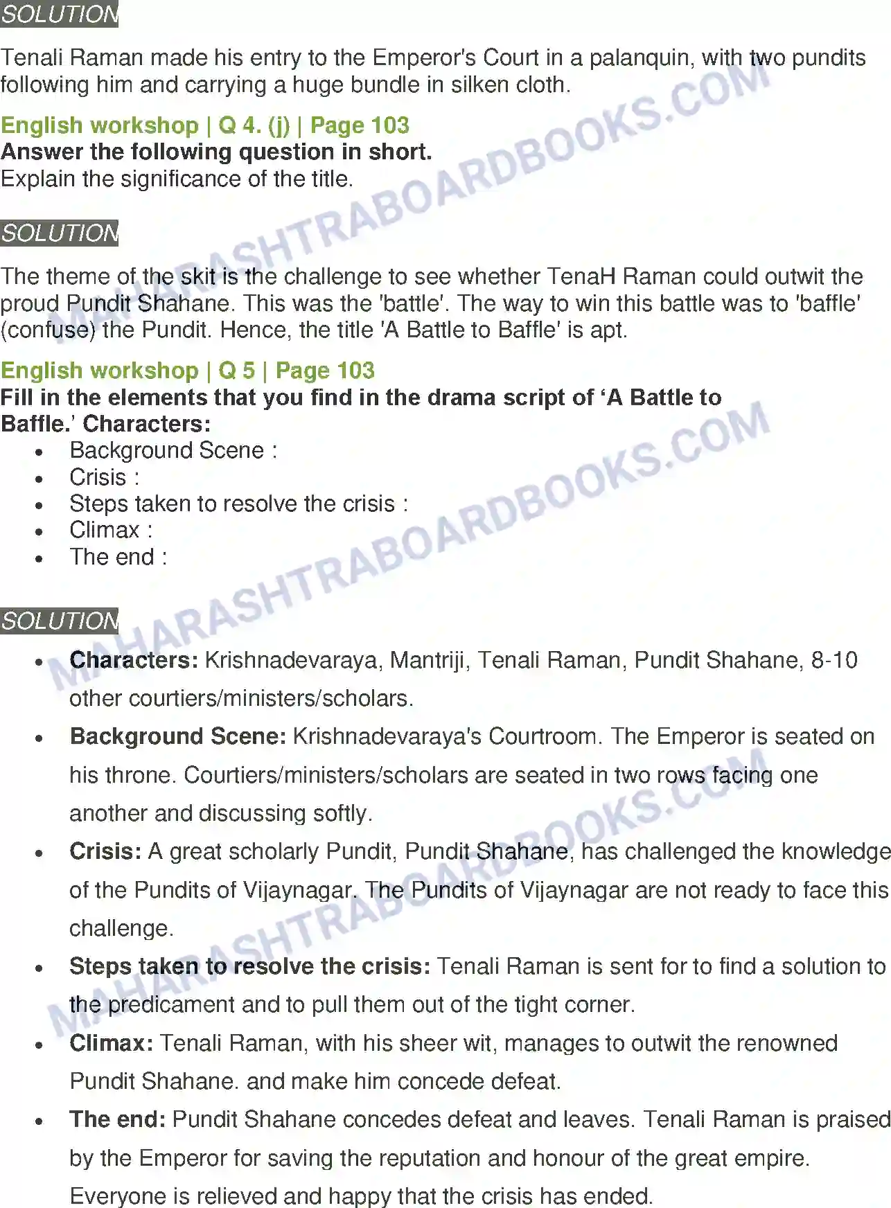Maharashtra Board Solution Class-8 English A Battle to Baffle Image 5
