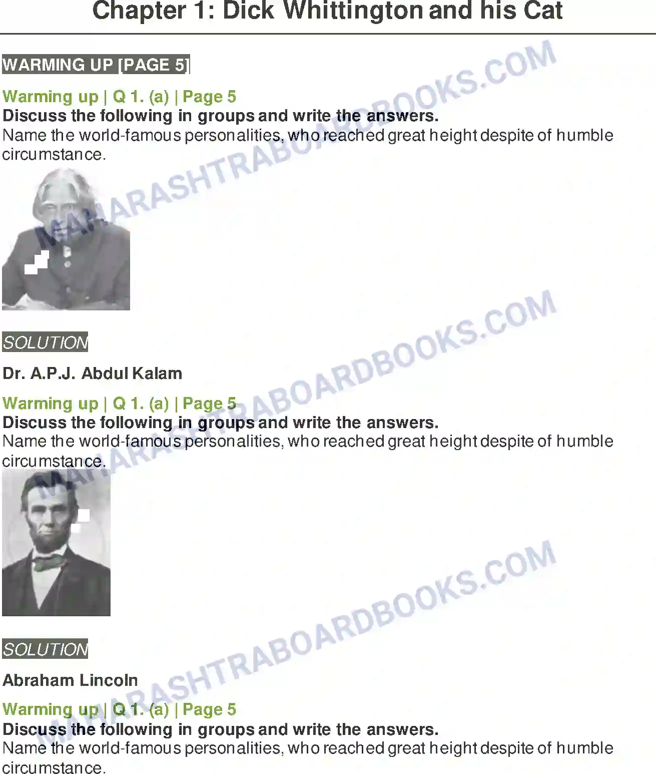 Maharashtra Board Solution Class-8 English Dick Whittington and His Cat Image 1
