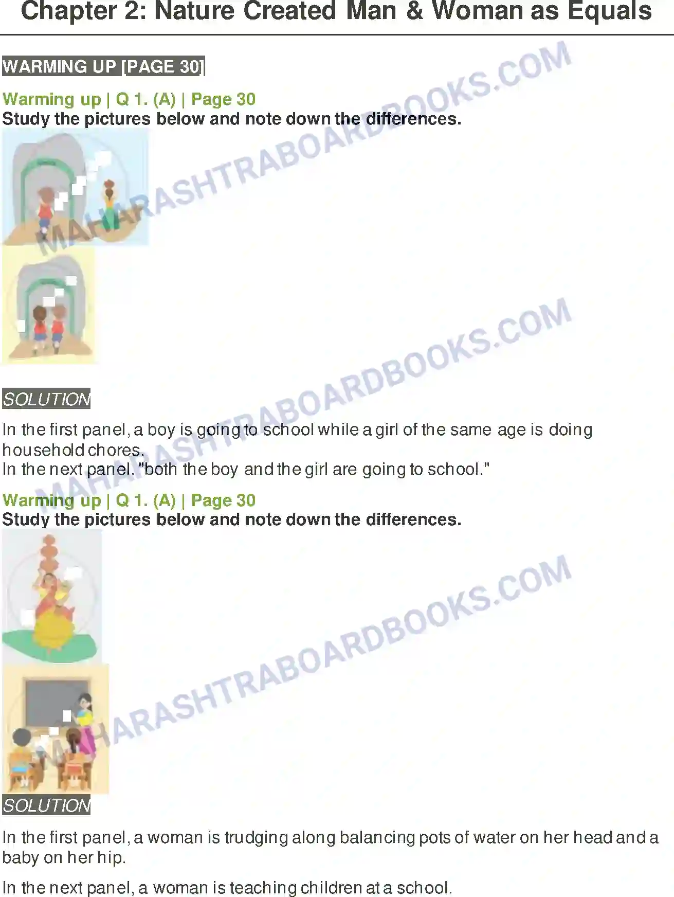 Maharashtra Board Solution Class-8 English Nature Created Man & Woman as Equals Image 1