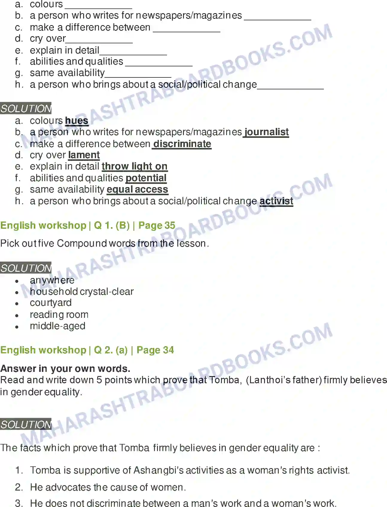 Maharashtra Board Solution Class-8 English Nature Created Man & Woman as Equals Image 3