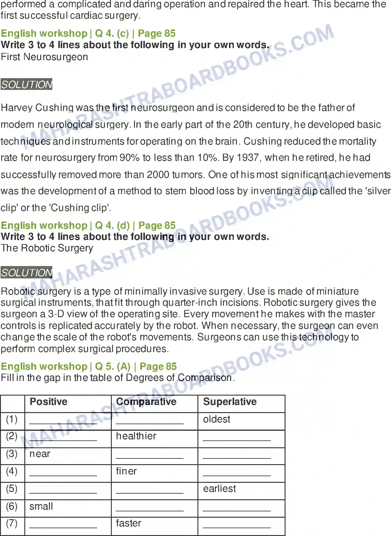 Maharashtra Board Solution Class-8 English Revolutionary Steps In Surgery Image 7