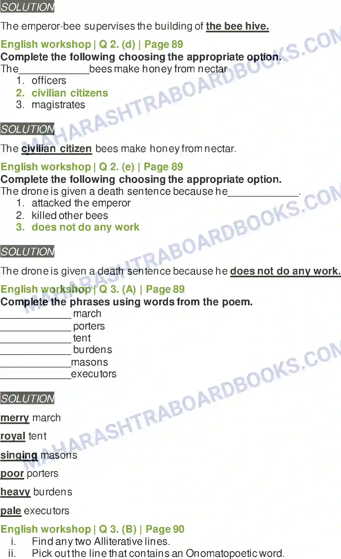 Maharashtra Board Solution Class-8 English The Bees Image 7