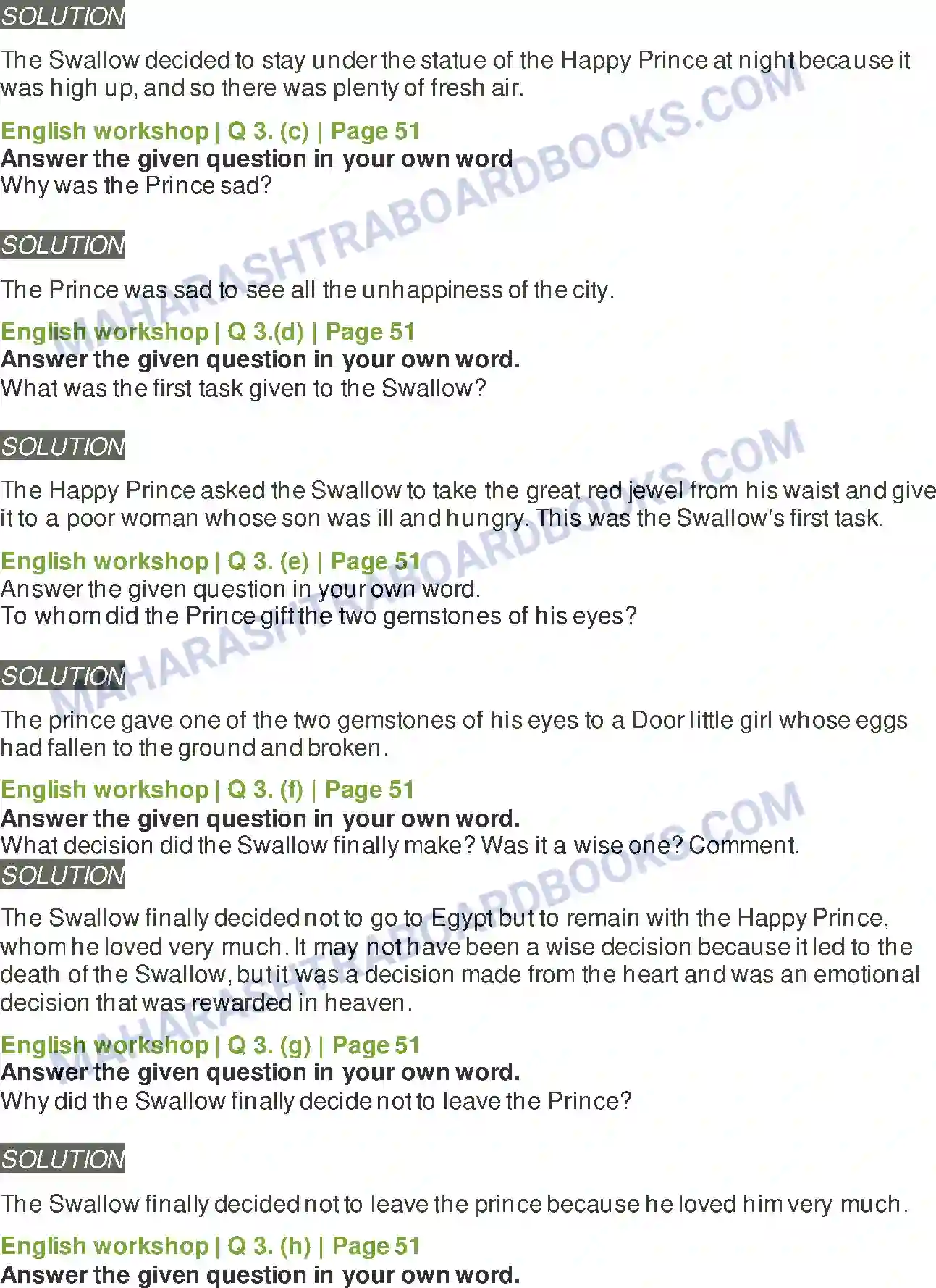 Maharashtra Board Solution Class-8 English The Happy Prince Image 4