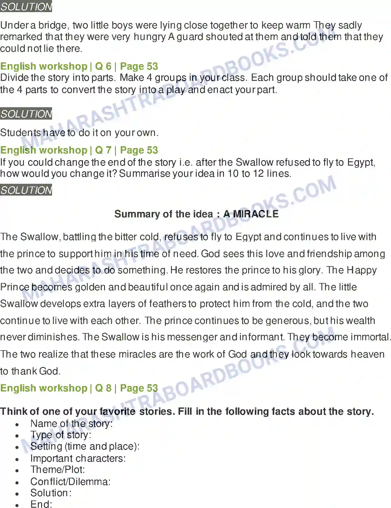 Maharashtra Board Solution Class-8 English The Happy Prince Image 7