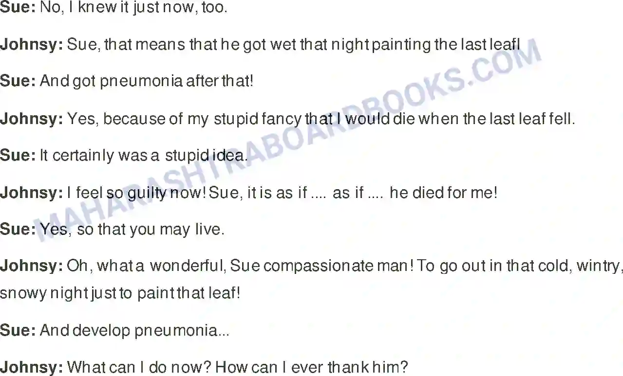 Maharashtra Board Solution Class-8 English The Last Leaf Image 10