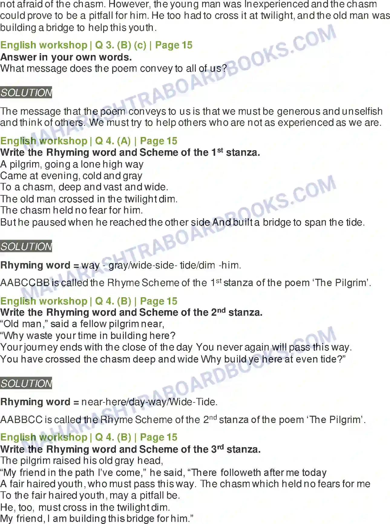 Maharashtra Board Solution Class-8 English The Pilgrim Image 5
