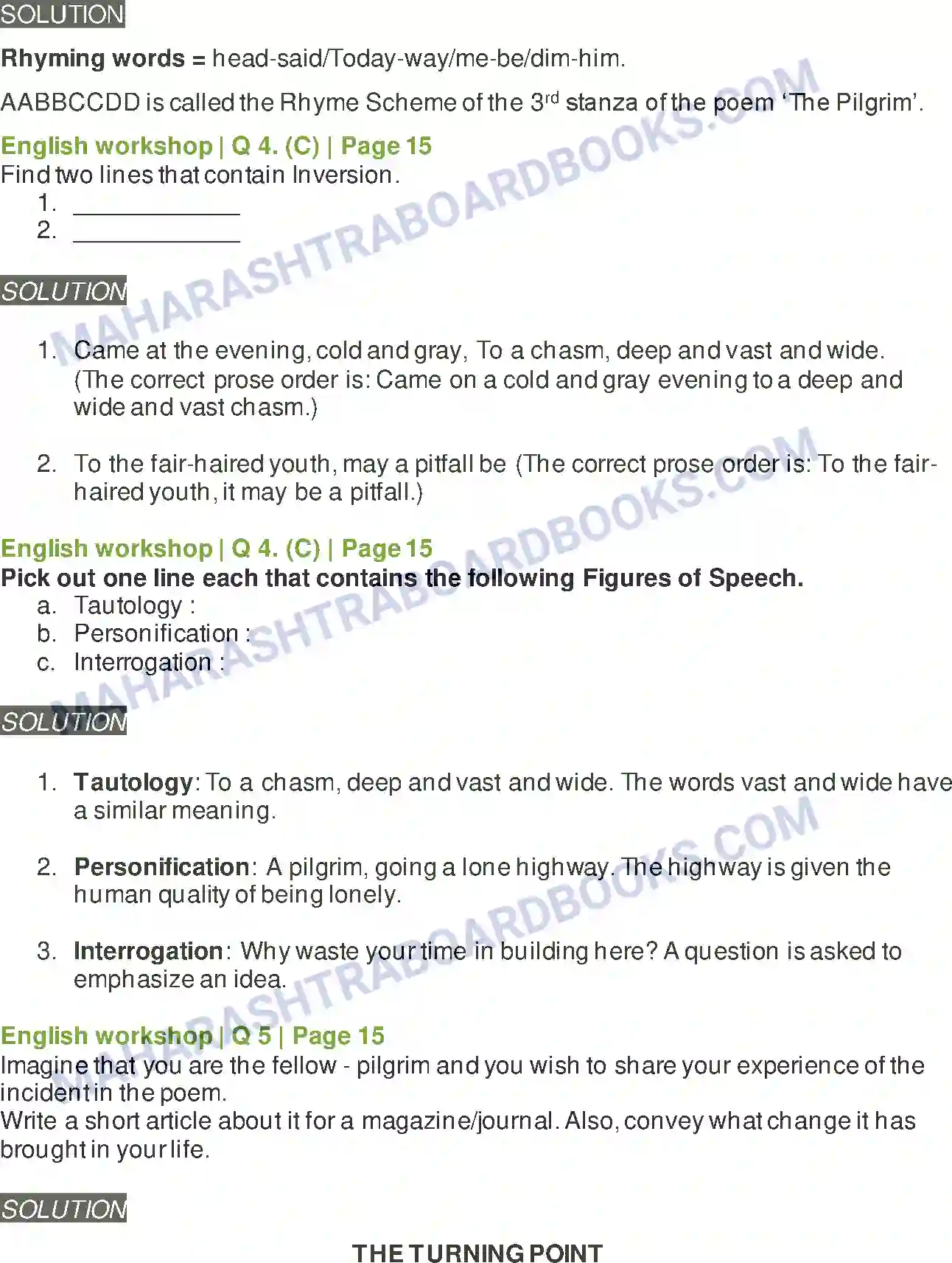 Maharashtra Board Solution Class-8 English The Pilgrim Image 6