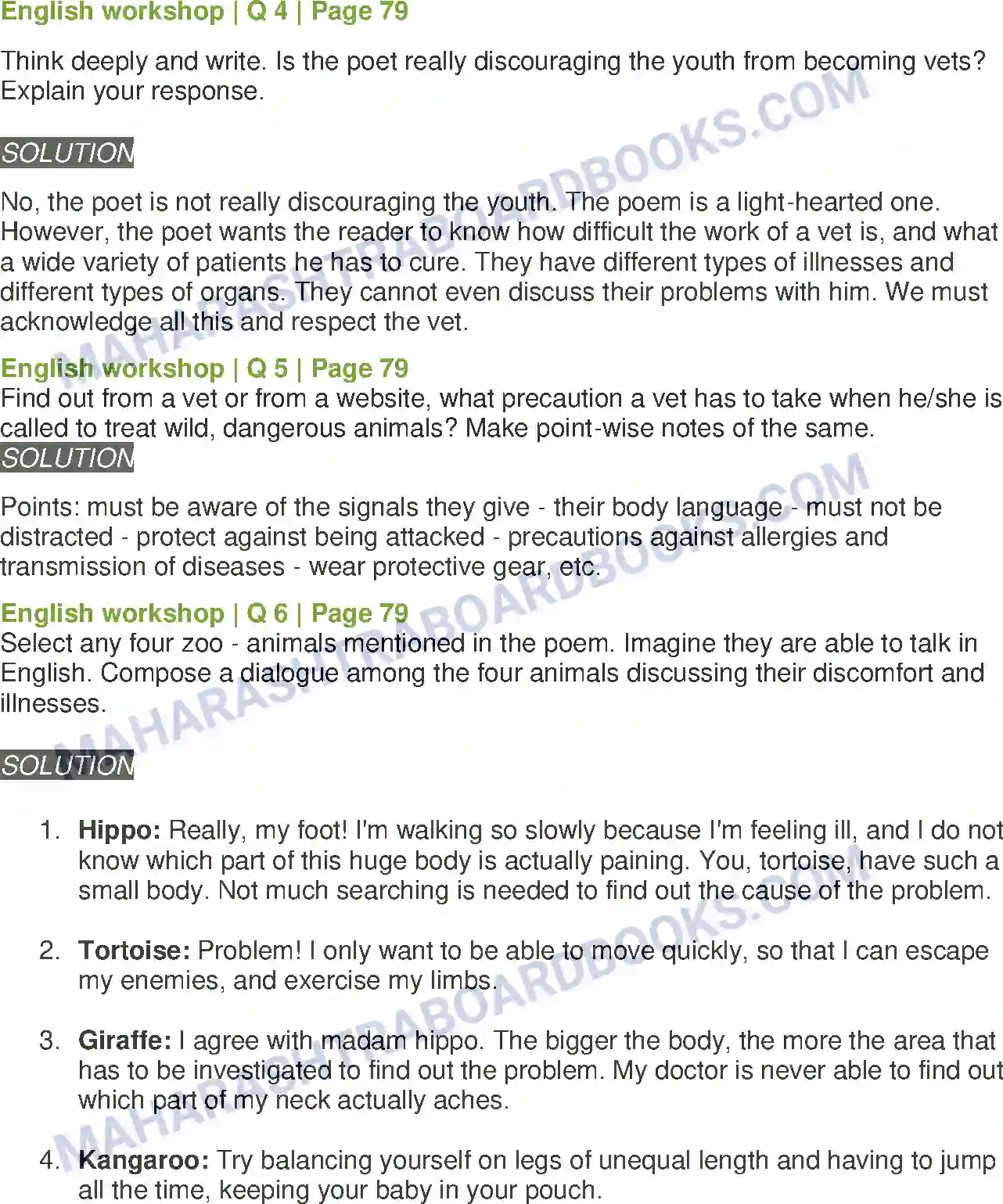 Maharashtra Board Solution Class-8 English The Vet Image 4