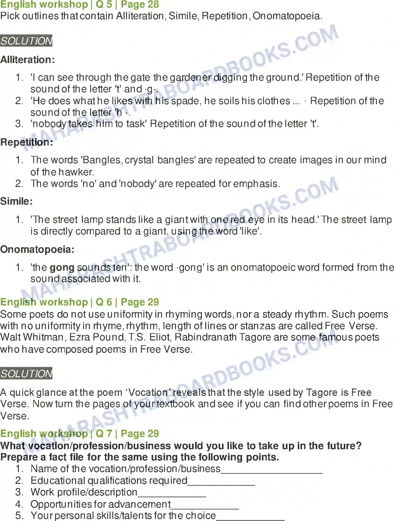 Maharashtra Board Solution Class-8 English Vocation Image 5